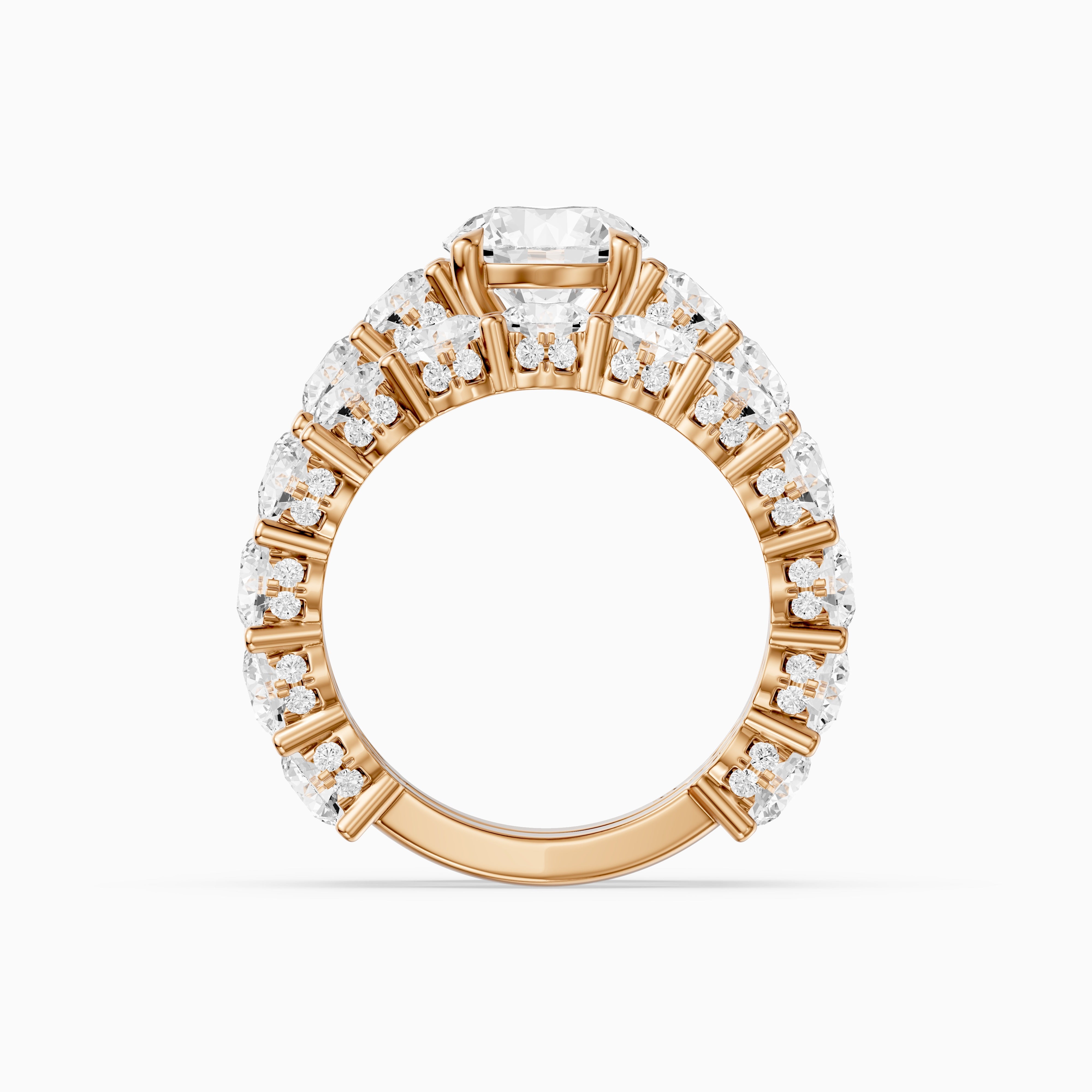 Rylie Round Lab Grown Diamond Cluster Eternity Bridal Set