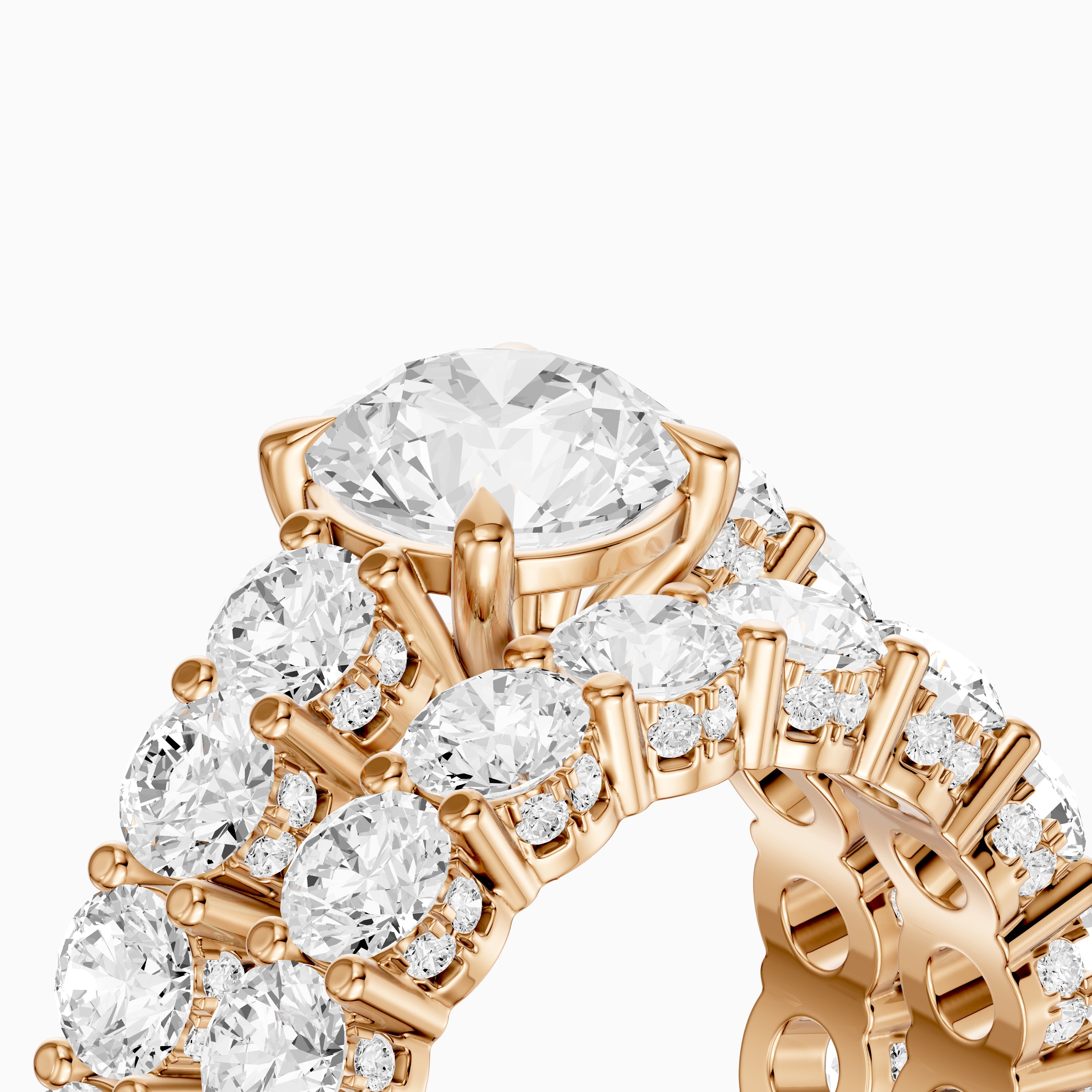 Rylie Round Lab Grown Diamond Cluster Eternity Bridal Set