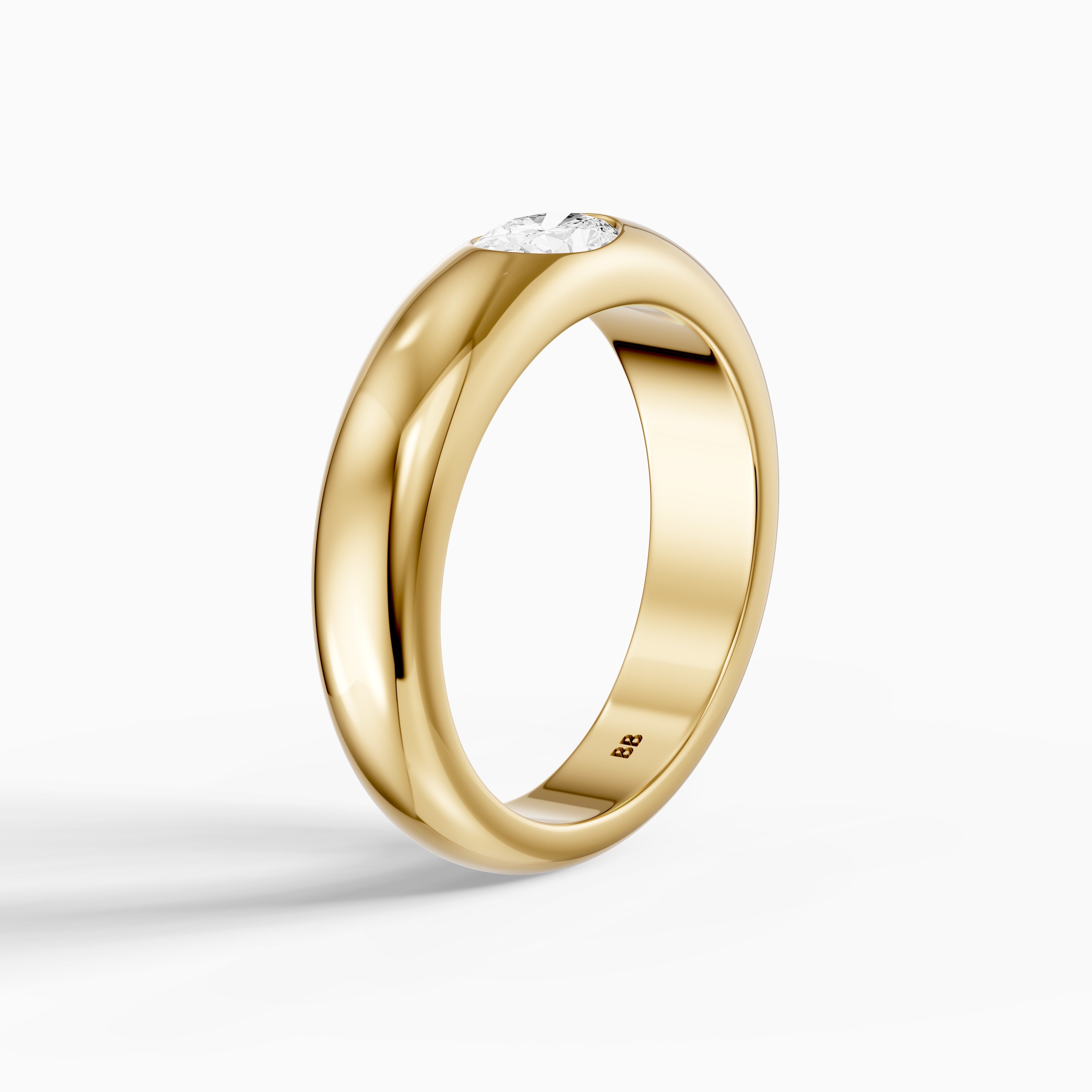 Marisol Oval Cut Lab Diamond Bezel Set Dome Band