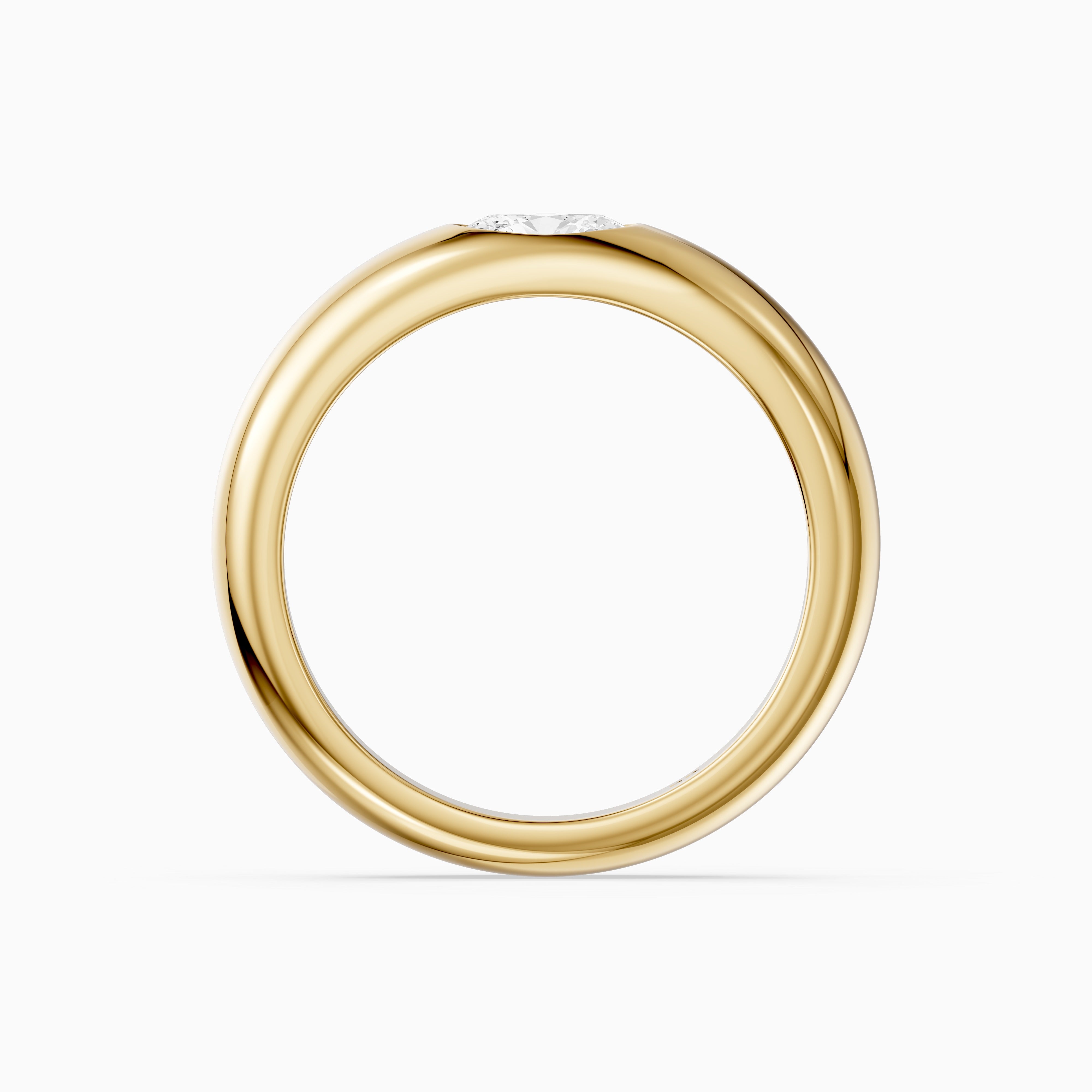 Marisol Oval Cut Lab Diamond Bezel Set Dome Band
