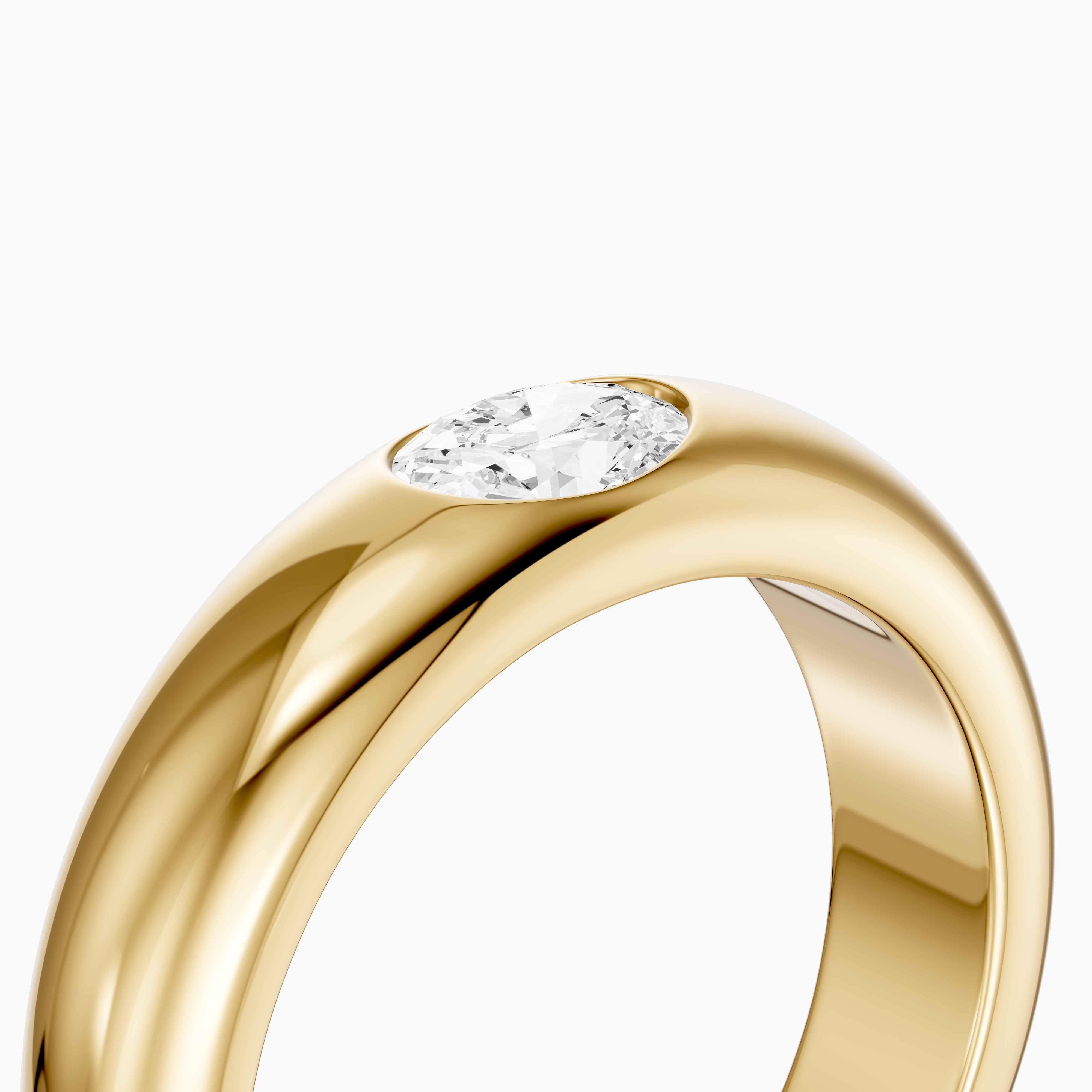Marisol Oval Cut Lab Diamond Bezel Set Dome Band