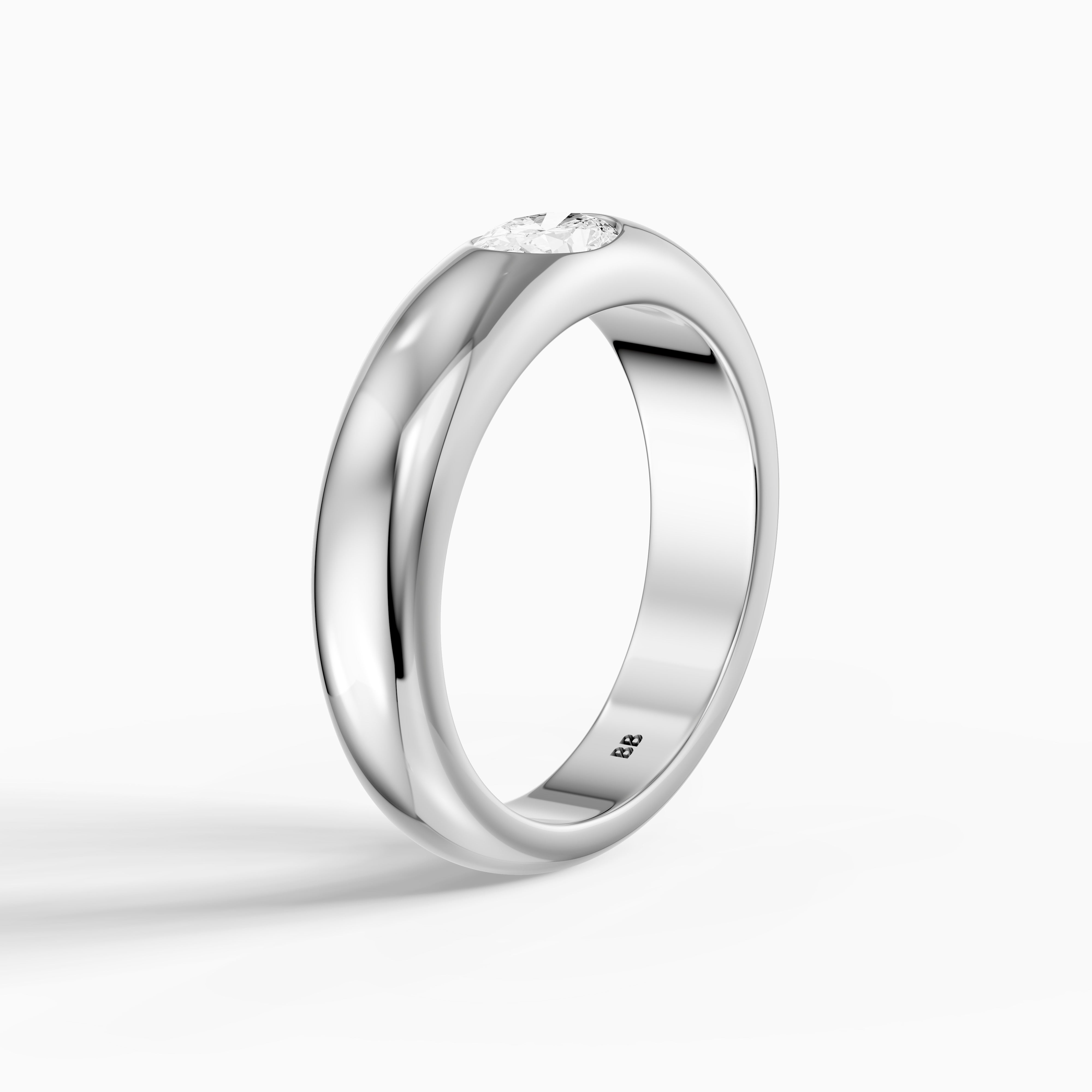 Marisol Oval Cut Lab Diamond Bezel Set Dome Band