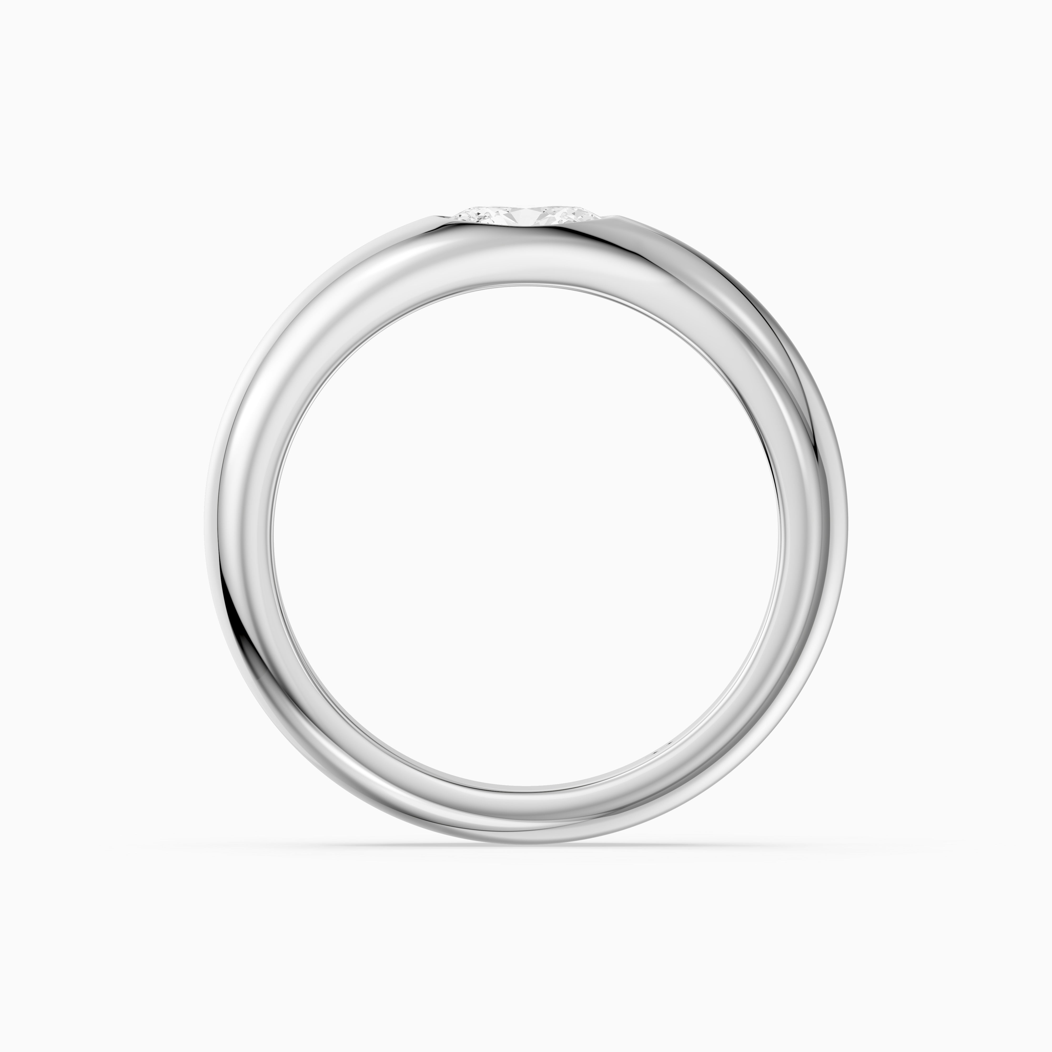 Marisol Oval Cut Lab Diamond Bezel Set Dome Band