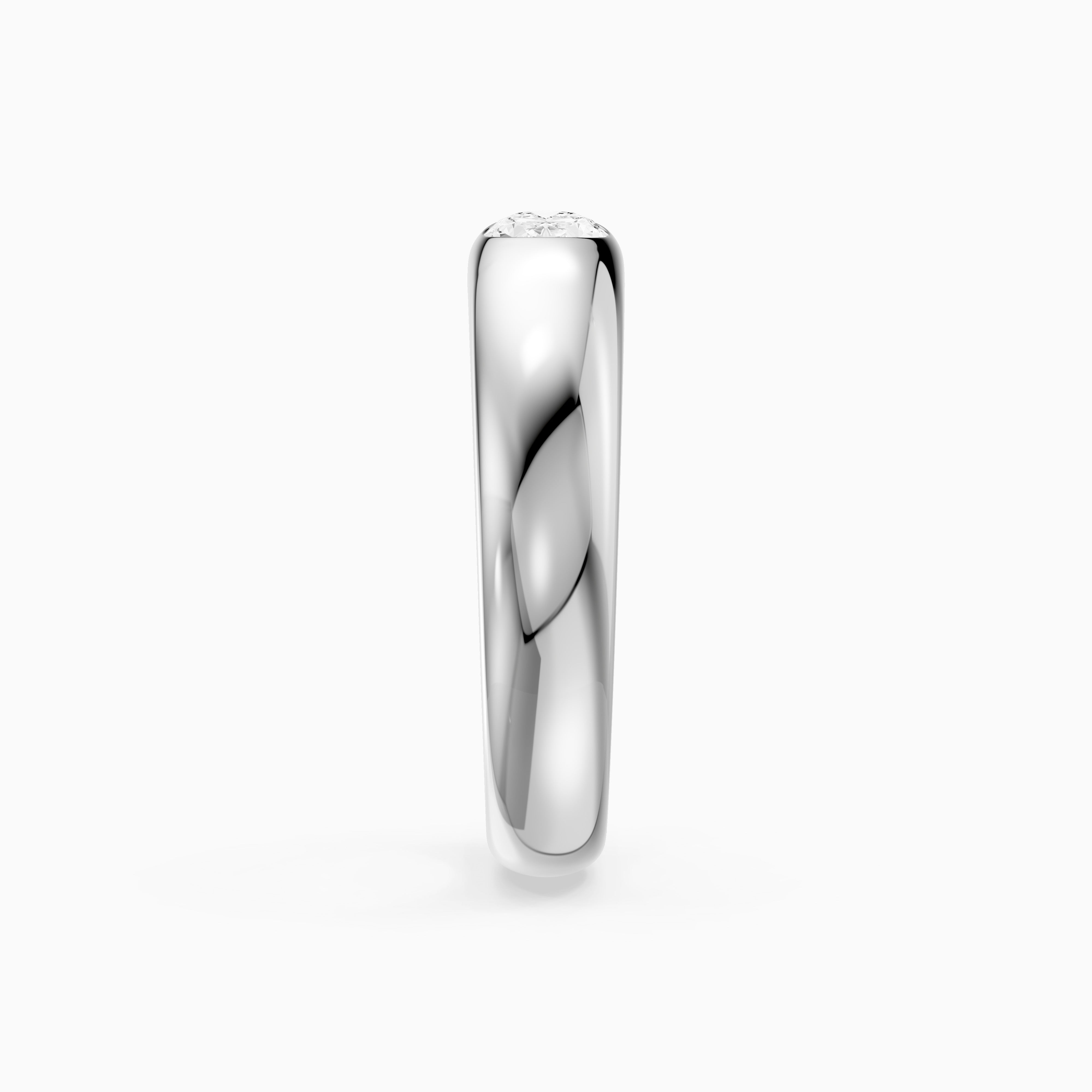 Marisol Oval Cut Lab Diamond Bezel Set Dome Band