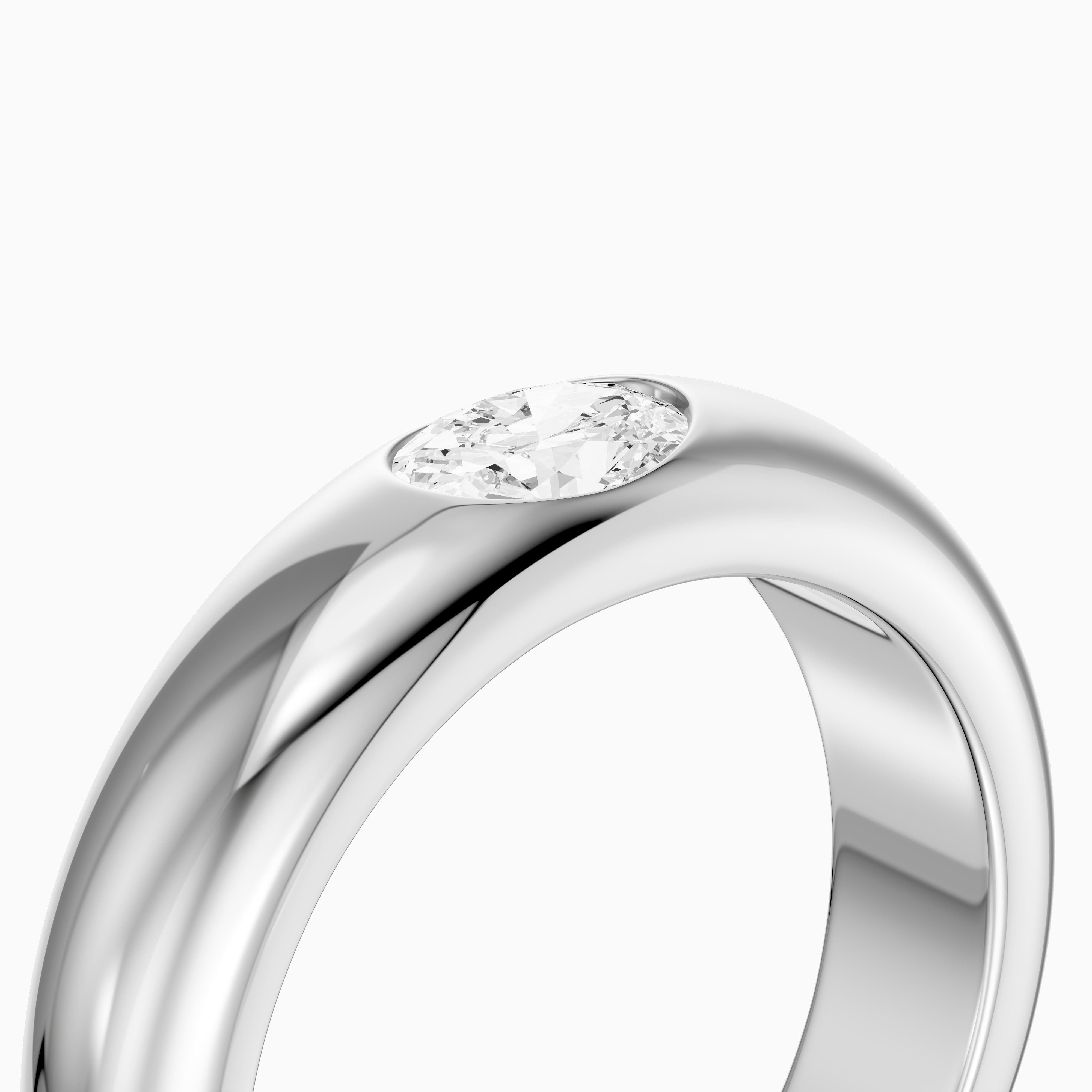 Marisol Oval Cut Lab Diamond Bezel Set Dome Band