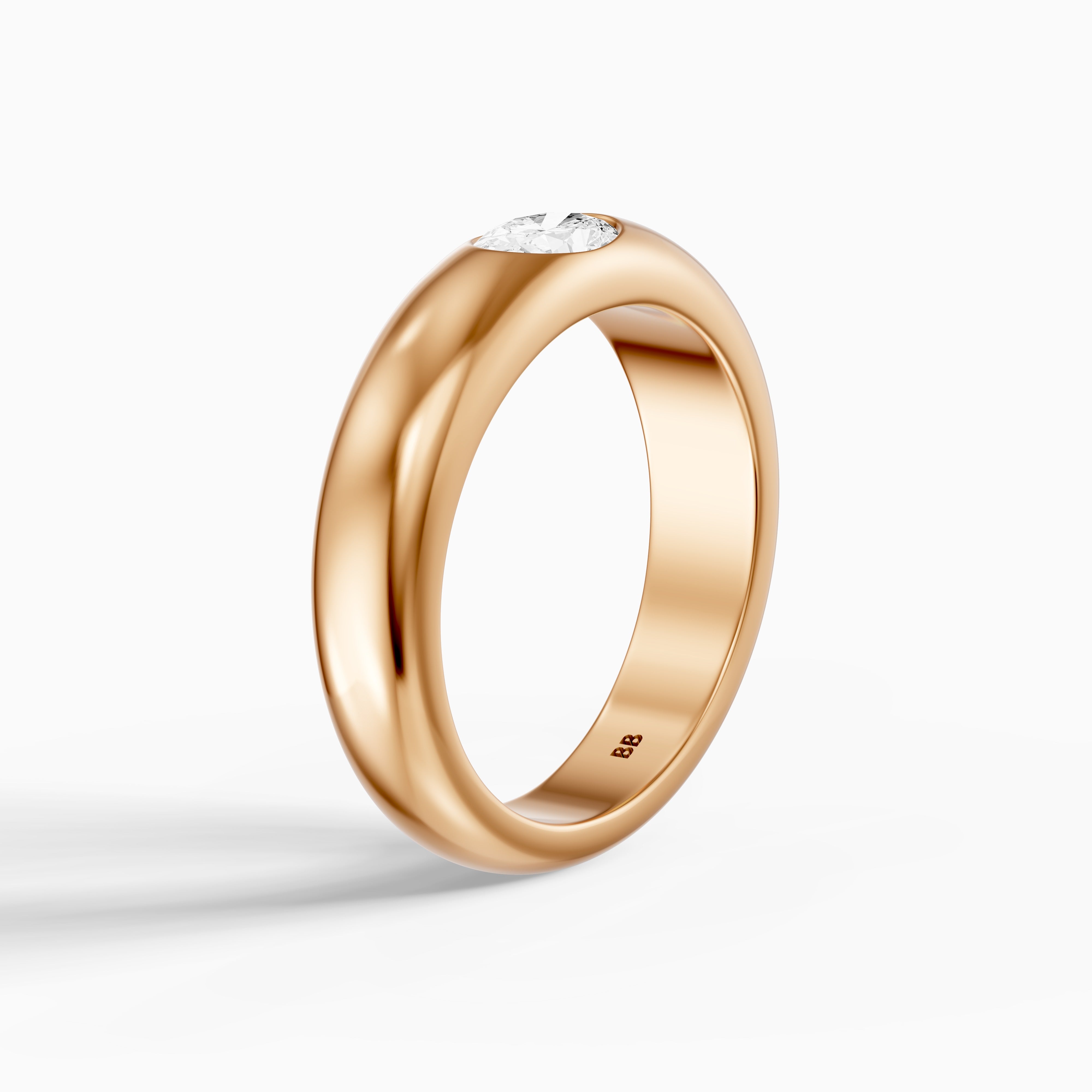 Marisol Oval Cut Lab Diamond Bezel Set Dome Band