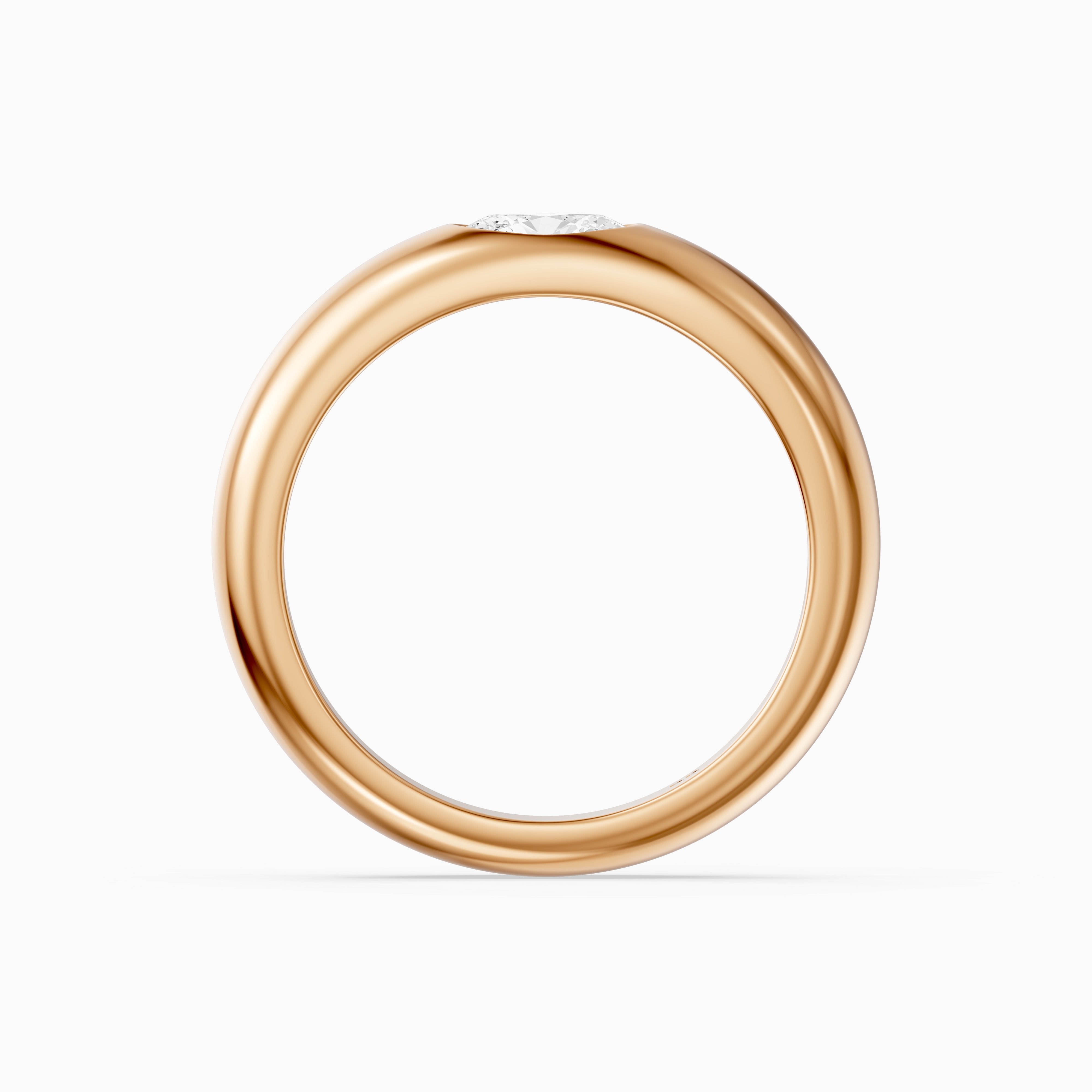 Marisol Oval Cut Lab Diamond Bezel Set Dome Band
