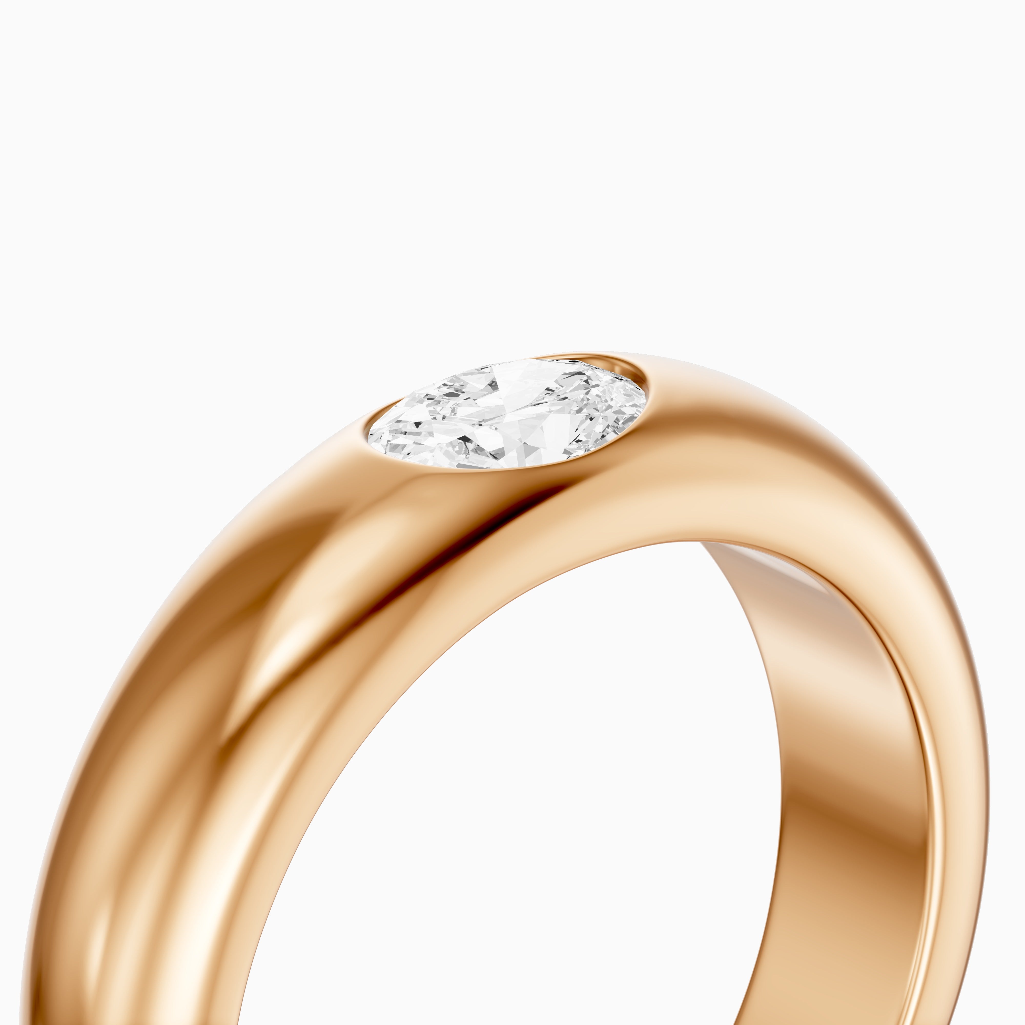 Marisol Oval Cut Lab Diamond Bezel Set Dome Band