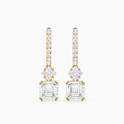 Cindy Asscher, Princess and Round Lab Grown Diamond Drop Earrings with Pave Hoop