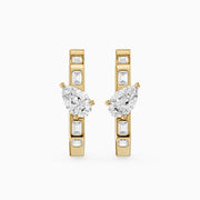 Irena Pear and Emerald Cut Lab Grown Diamond Hoop Earrings