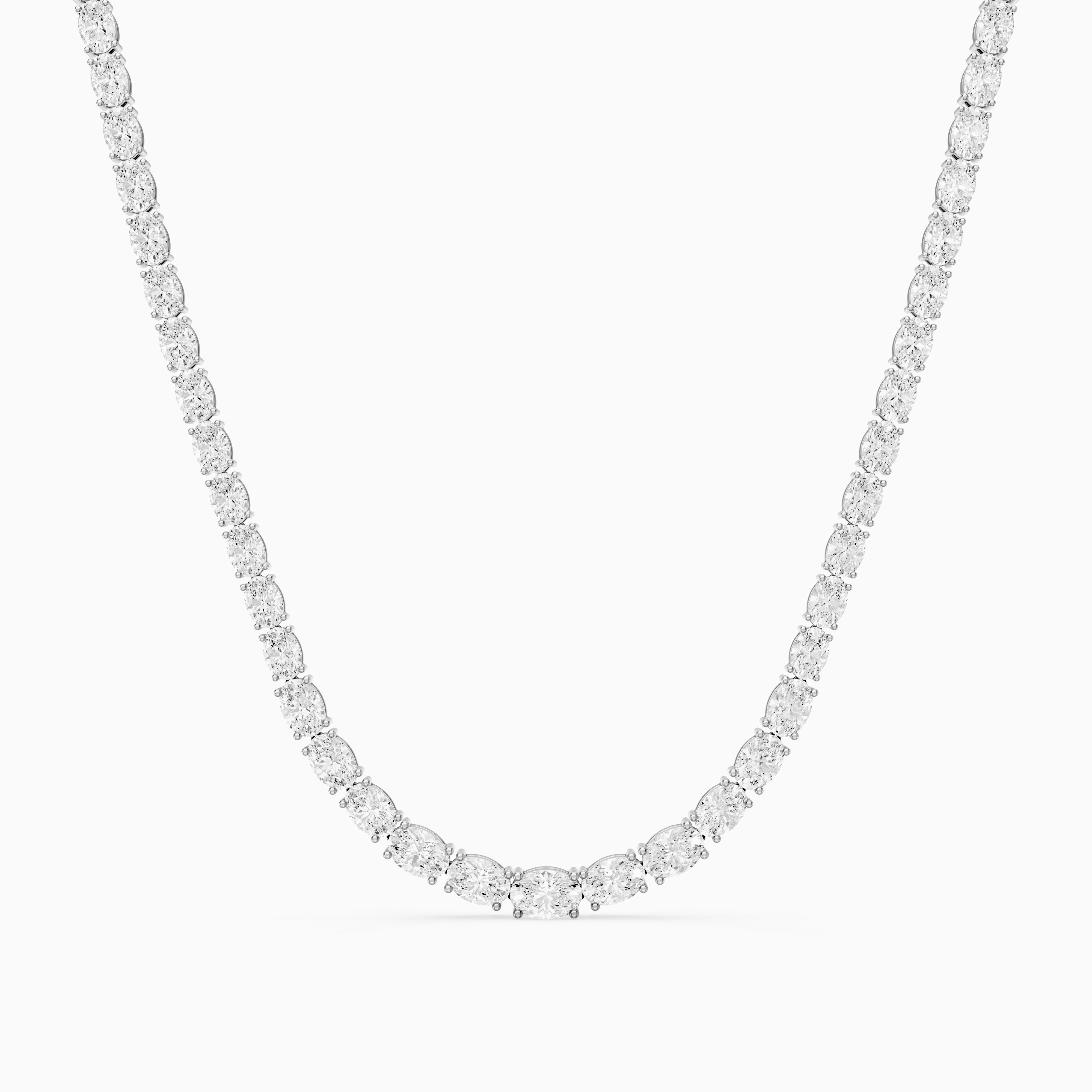 Anastasia Oval Cut Lab Grown Diamond Tennis Necklace