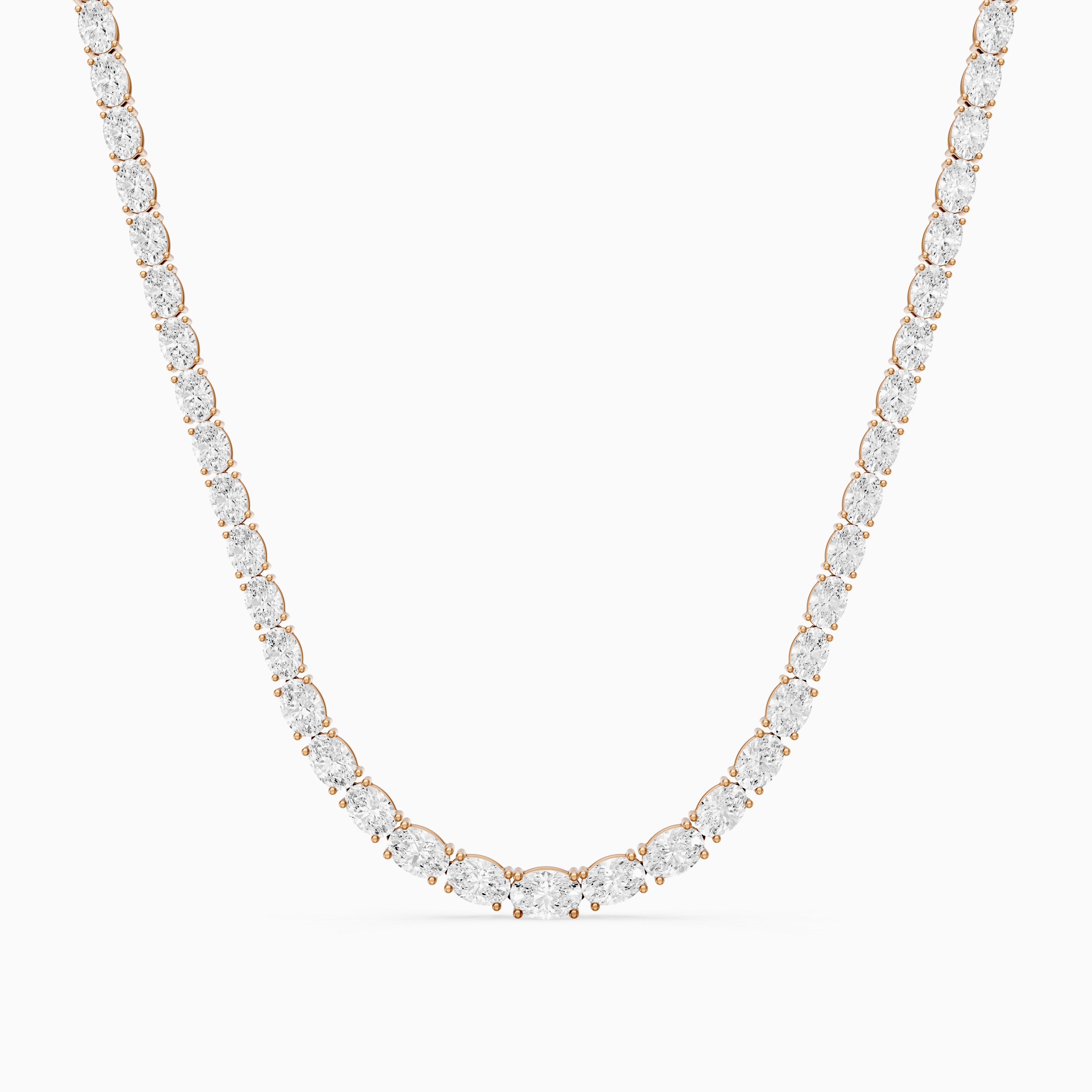 Anastasia Oval Cut Lab Grown Diamond Tennis Necklace