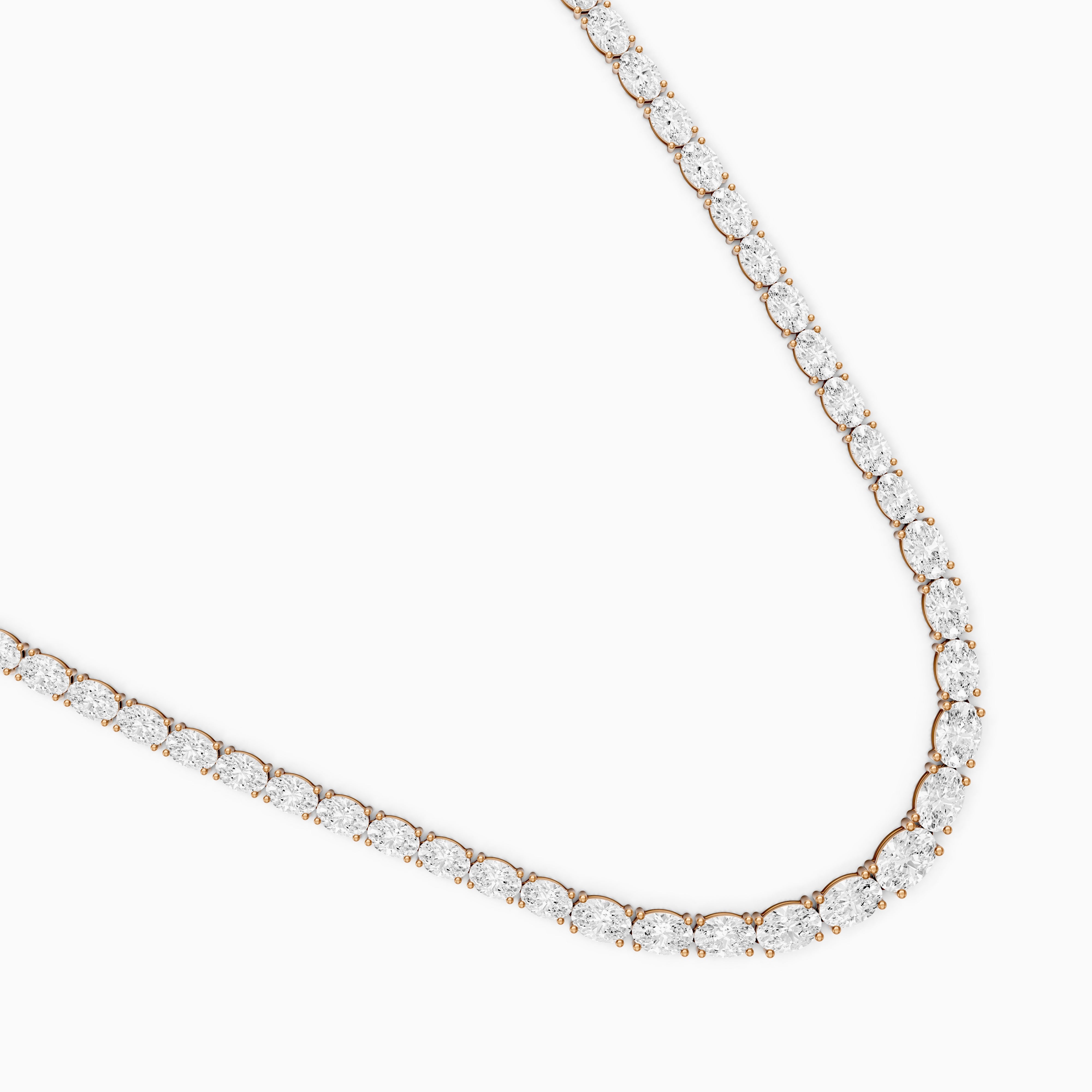Anastasia Oval Cut Lab Grown Diamond Tennis Necklace