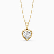 Anne Heart Shape Bezel Set Lab Grown Diamond Solitaire Pendant