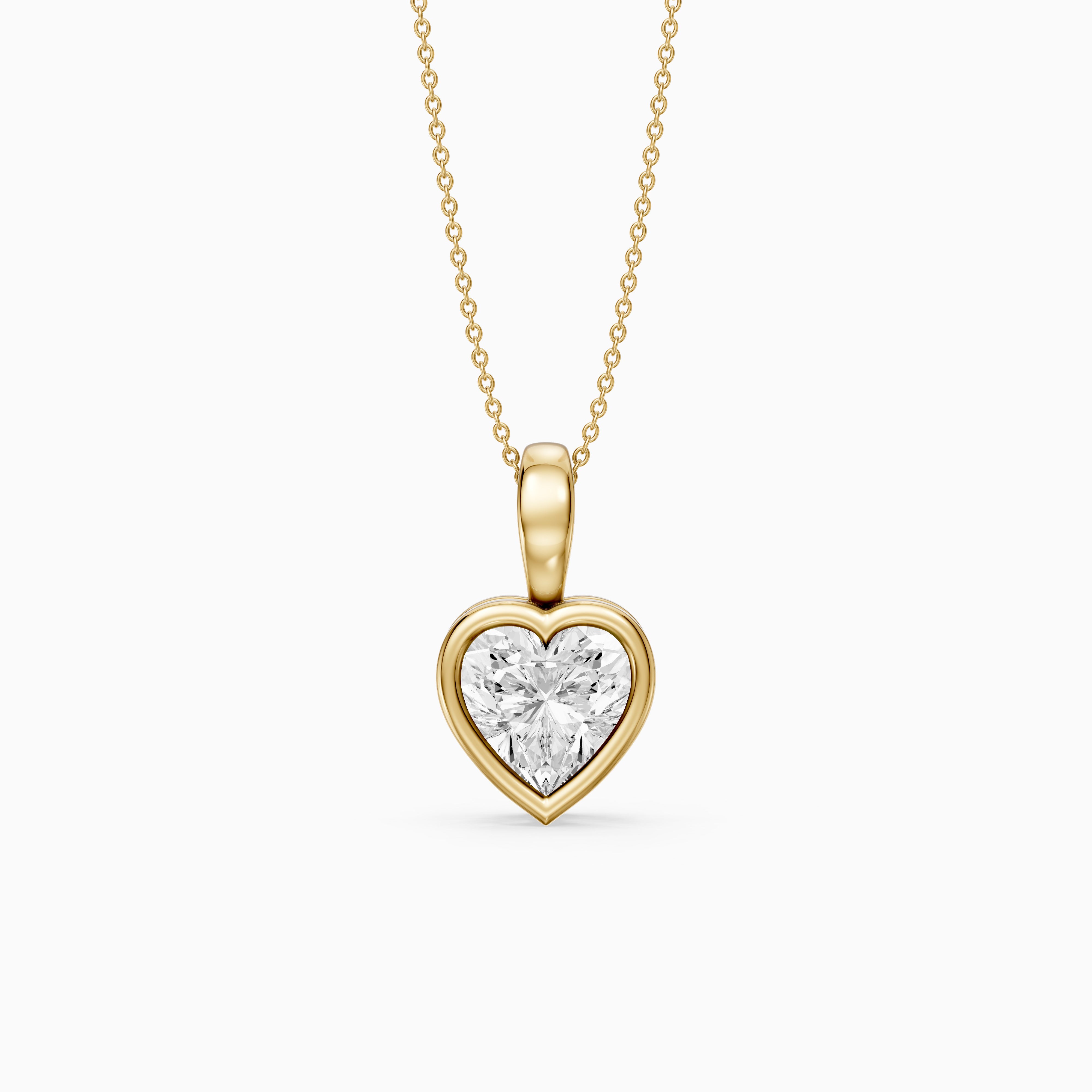 Anne Heart Shape Bezel Set Lab Grown Diamond Solitaire Pendant