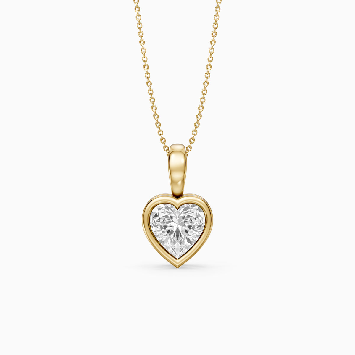 Anne Heart Shape Bezel Set Lab Grown Diamond Solitaire Pendant