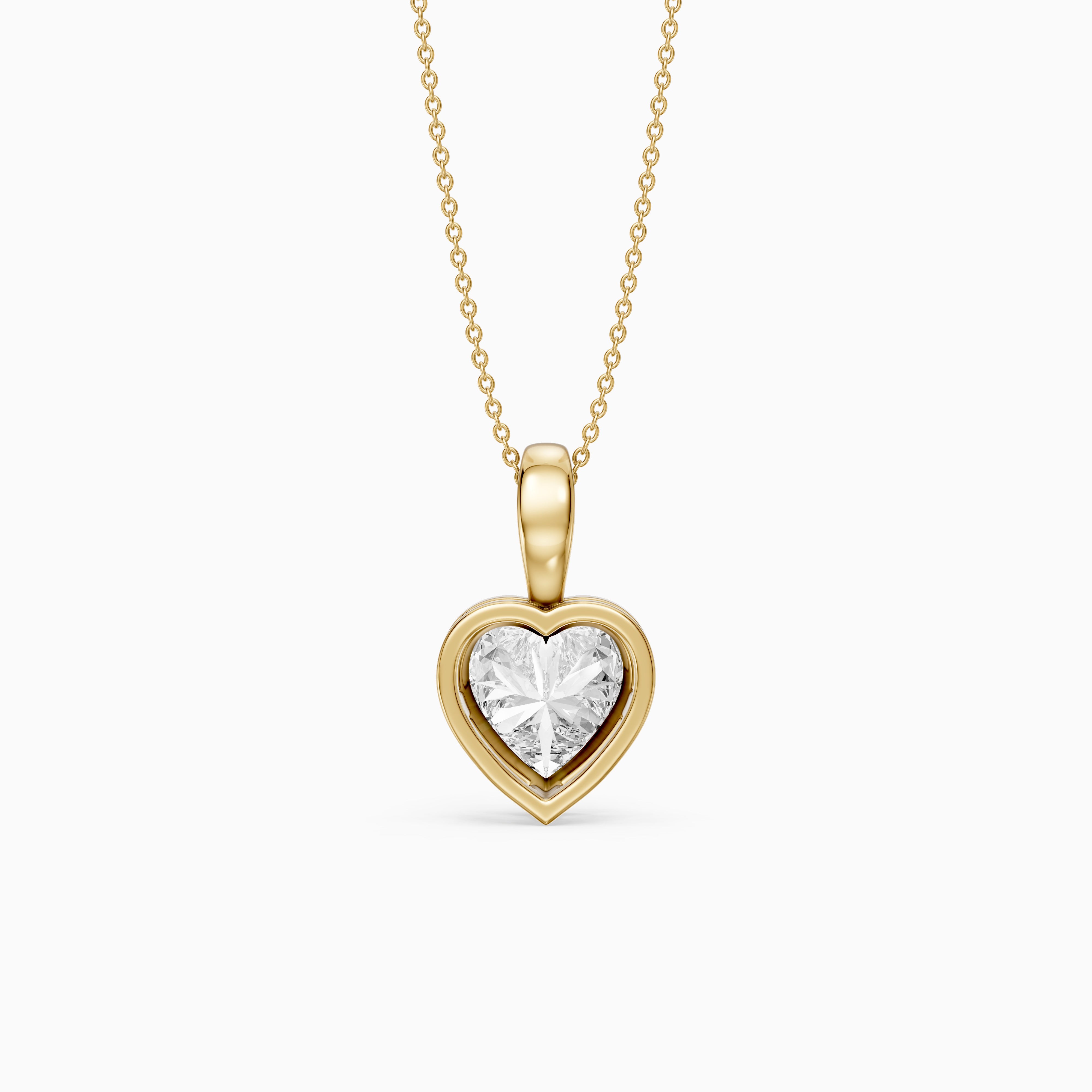 Anne Heart Shape Bezel Set Lab Grown Diamond Solitaire Pendant