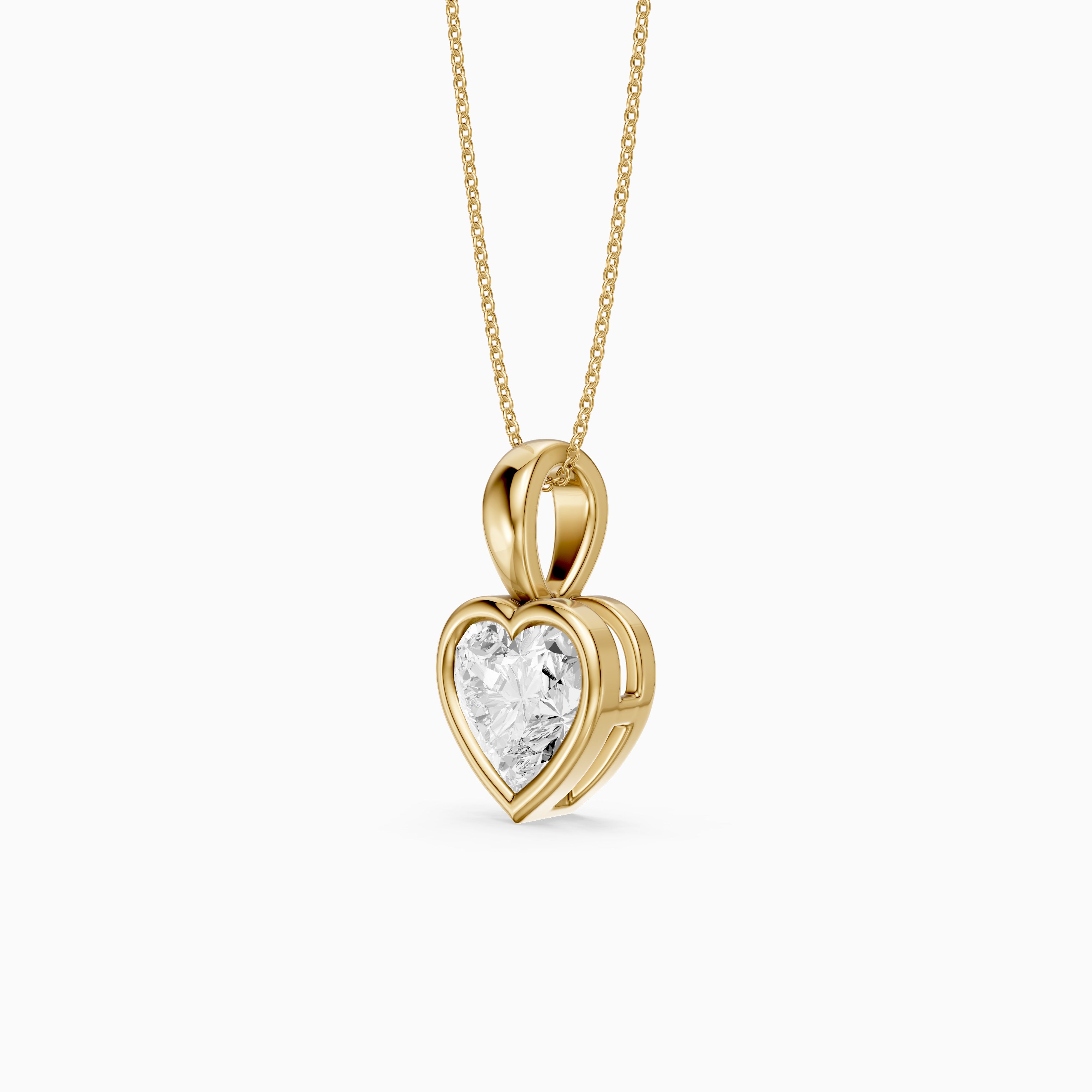 Anne Heart Shape Bezel Set Lab Grown Diamond Solitaire Pendant