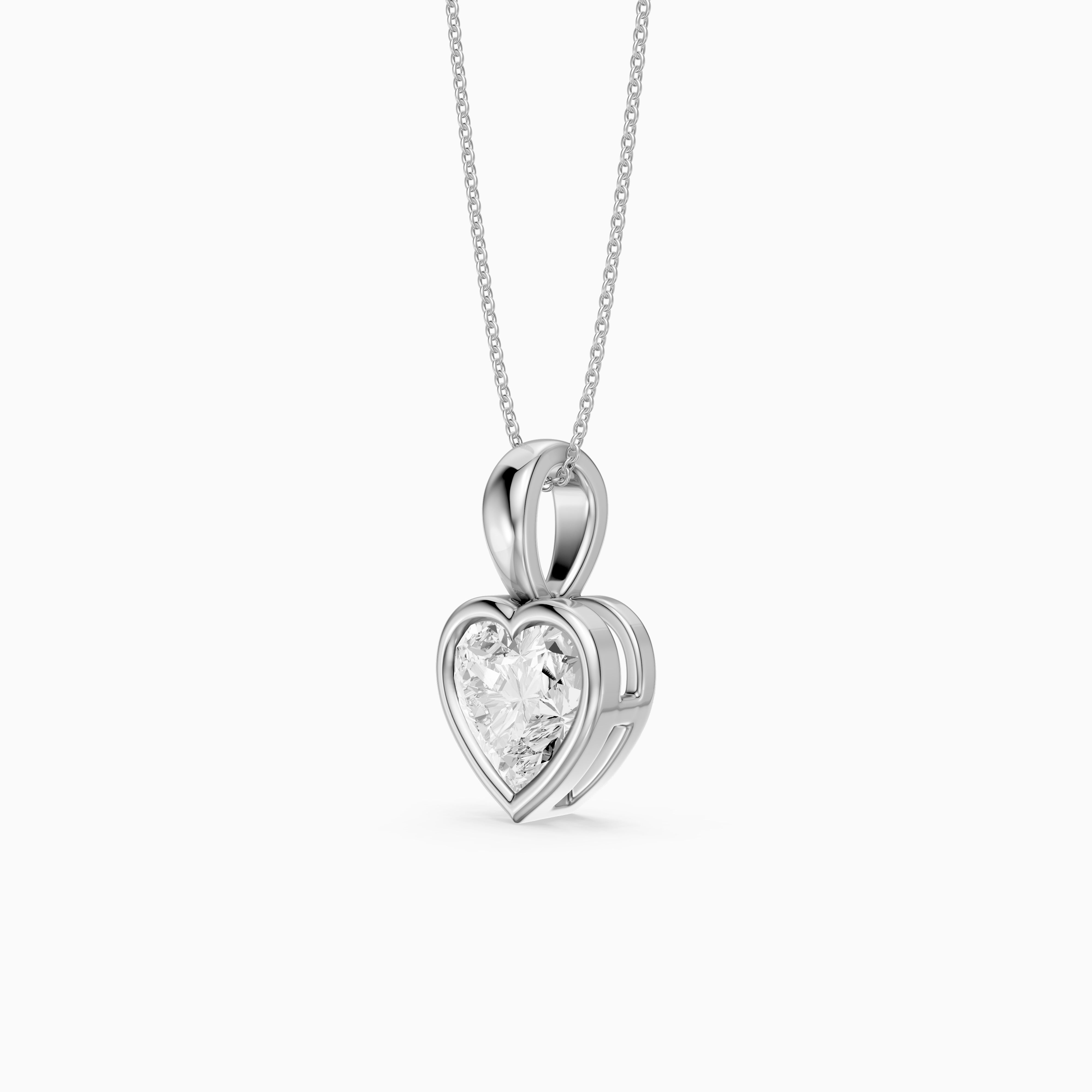 Anne Heart Shape Bezel Set Lab Grown Diamond Solitaire Pendant
