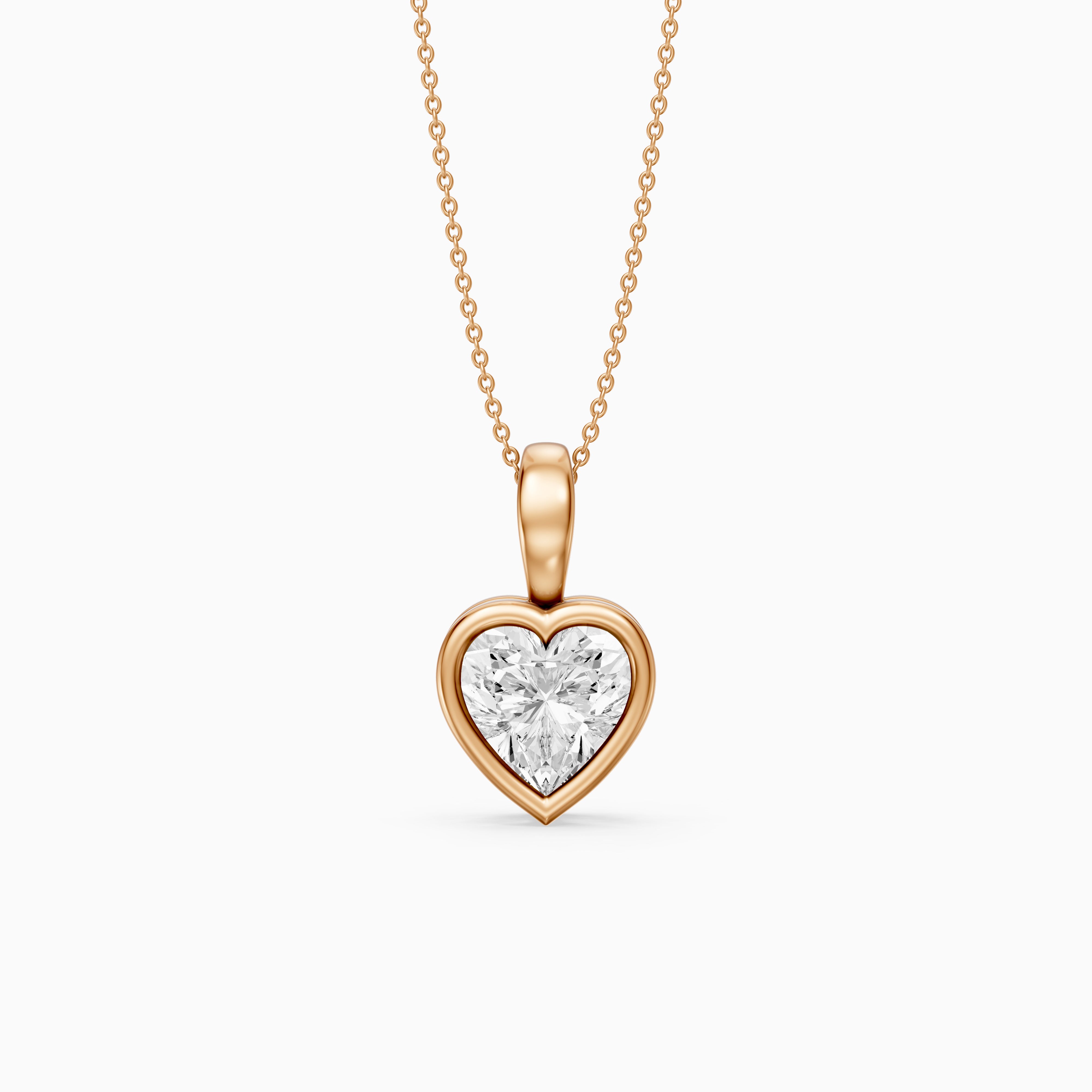Anne Heart Shape Bezel Set Lab Grown Diamond Solitaire Pendant