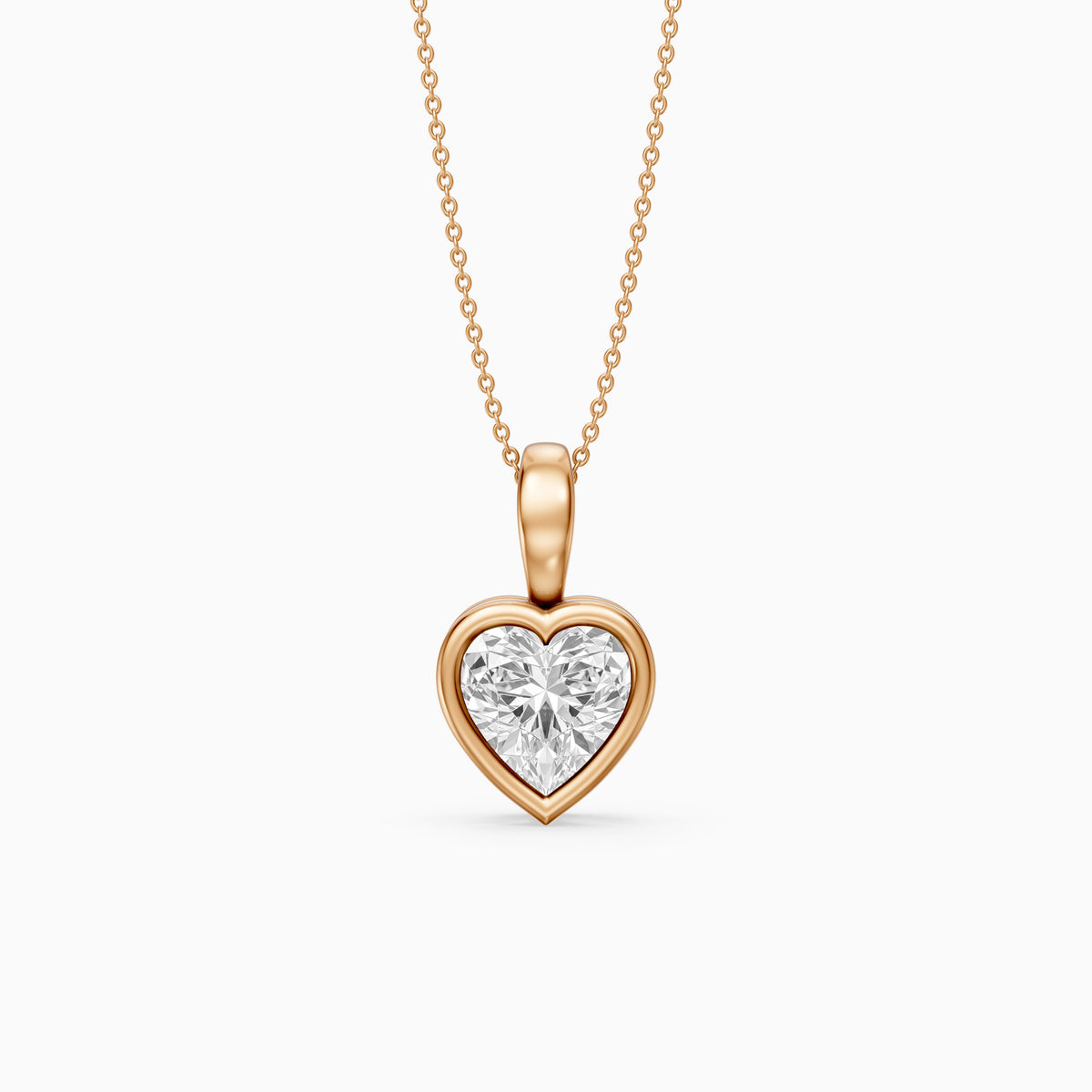 Anne Heart Shape Bezel Set Lab Grown Diamond Solitaire Pendant