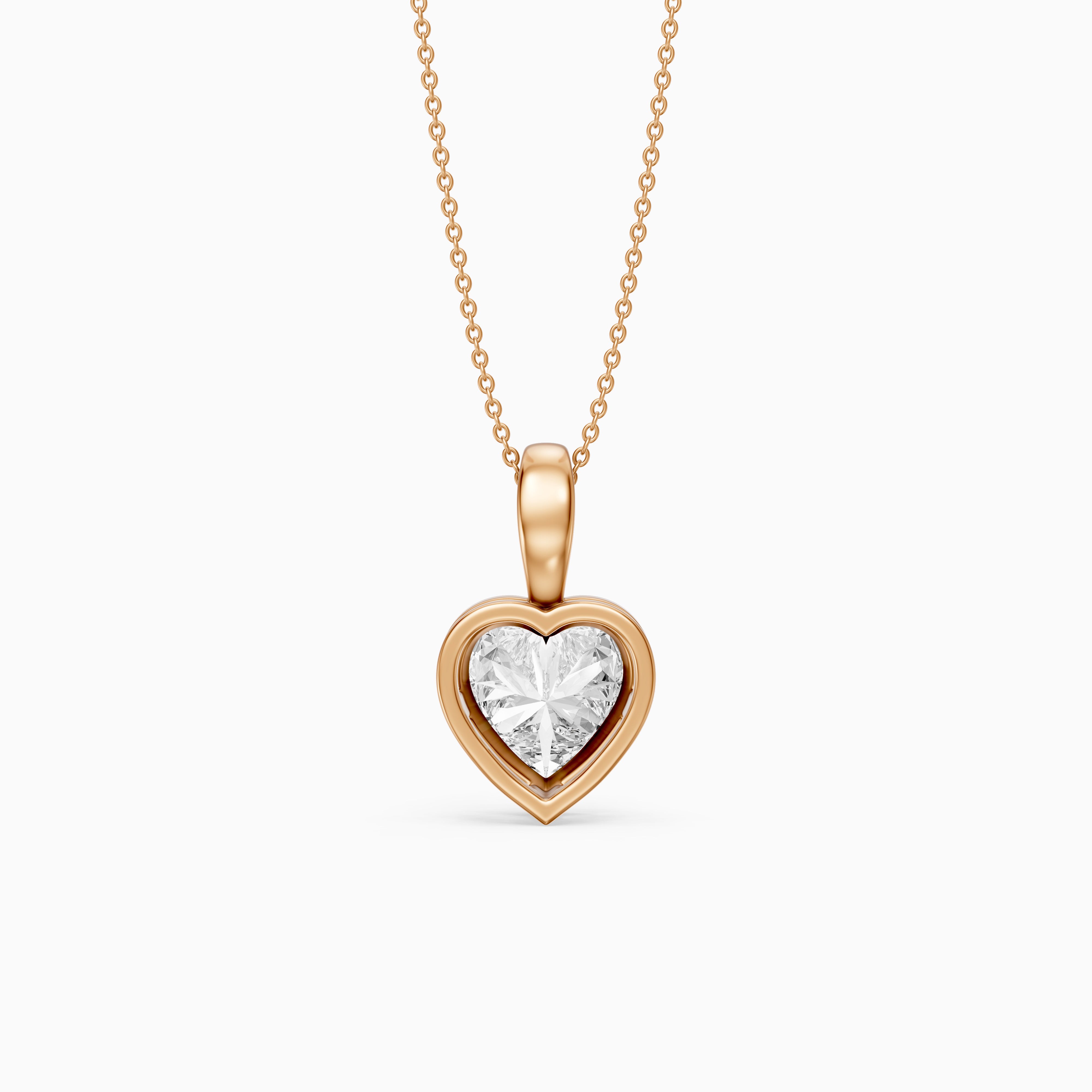 Anne Heart Shape Bezel Set Lab Grown Diamond Solitaire Pendant
