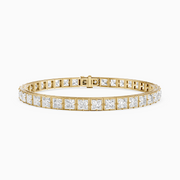Nichele Princess Cut Lab Grown Diamond Bezel with Prong Tennis Bracelet