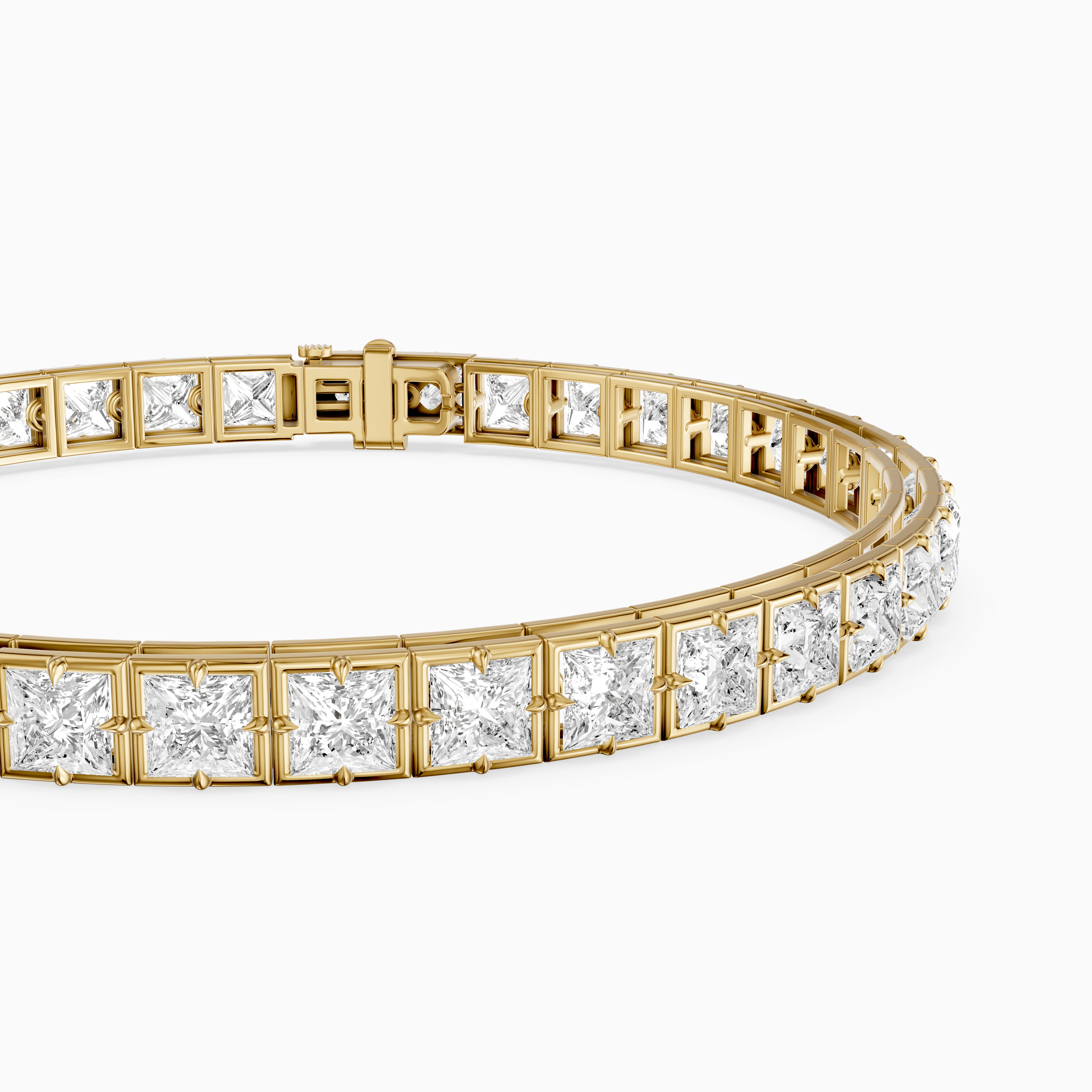 Nichele Princess Cut Lab Grown Diamond Bezel with Prong Tennis Bracelet