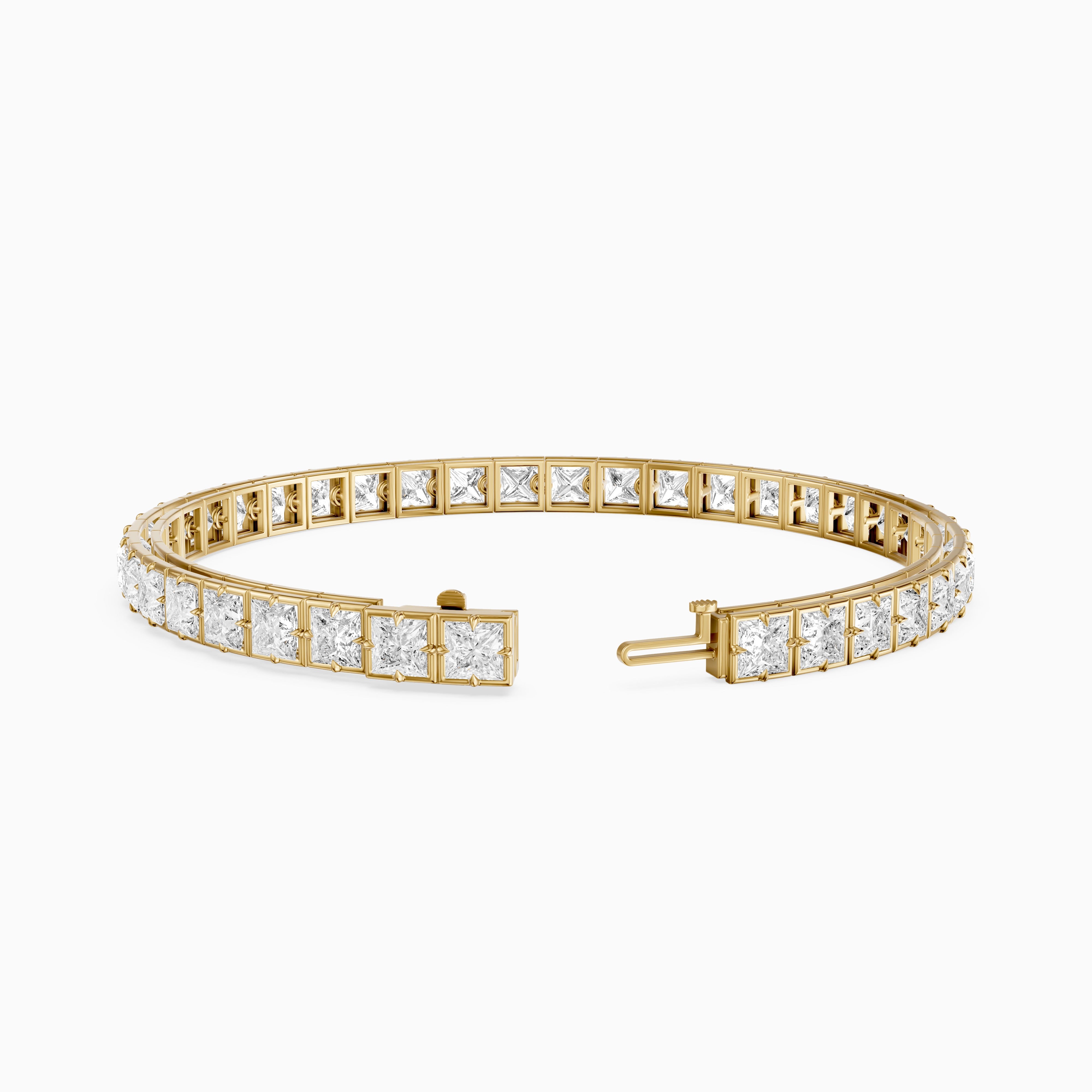 Nichele Princess Cut Lab Grown Diamond Bezel with Prong Tennis Bracelet