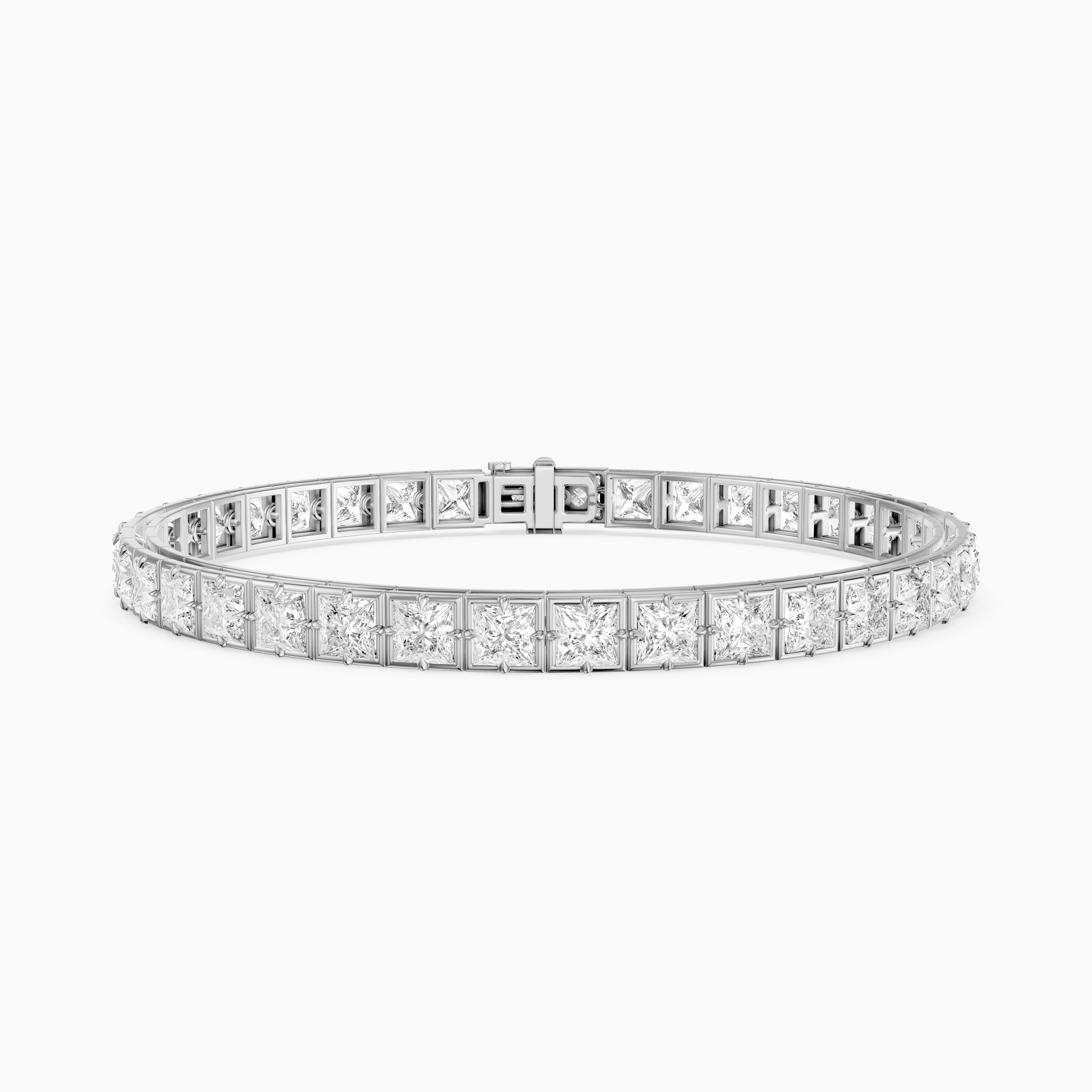 Nichele Princess Cut Lab Grown Diamond Bezel with Prong Tennis Bracelet