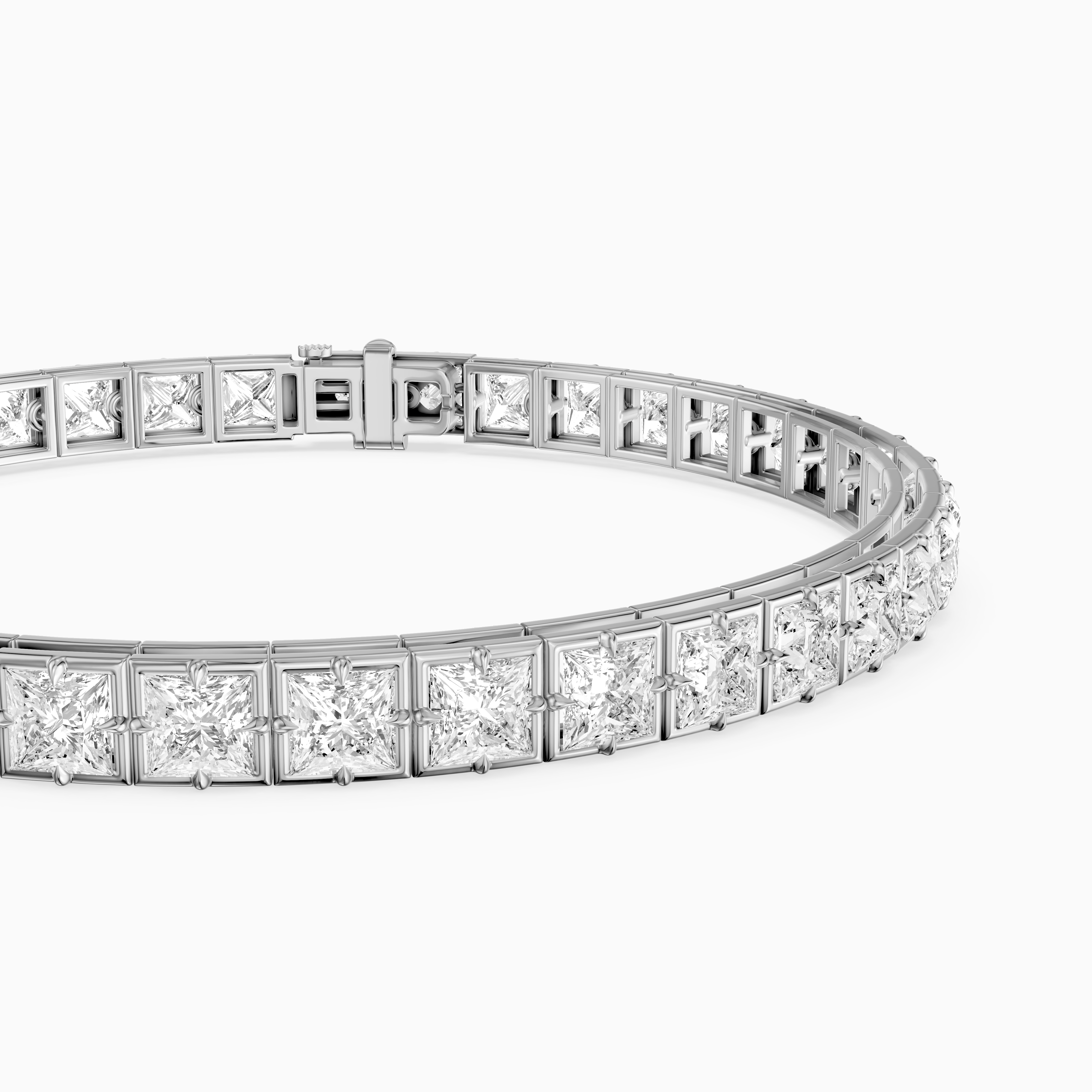Nichele Princess Cut Lab Grown Diamond Bezel with Prong Tennis Bracelet