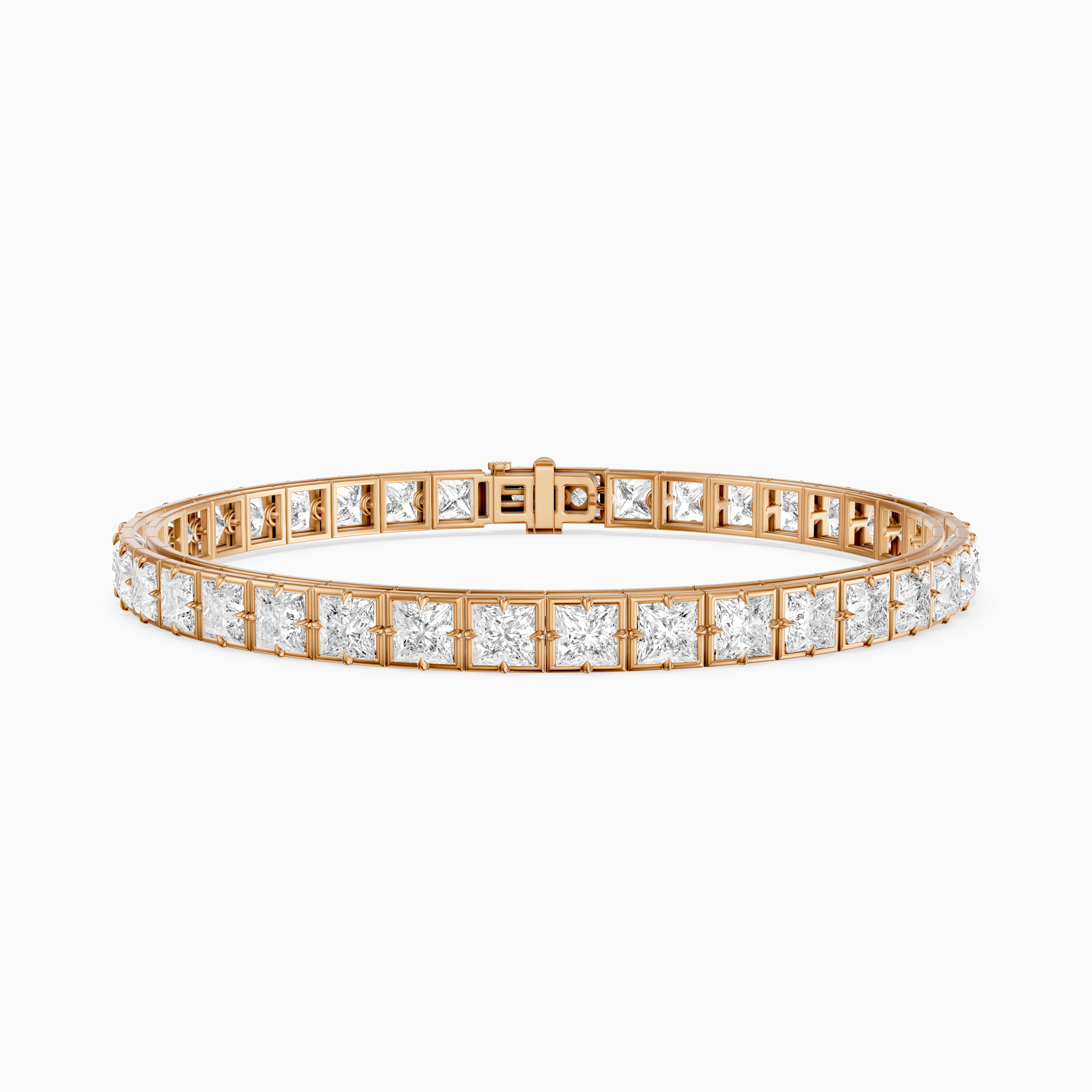 Nichele Princess Cut Lab Grown Diamond Bezel with Prong Tennis Bracelet