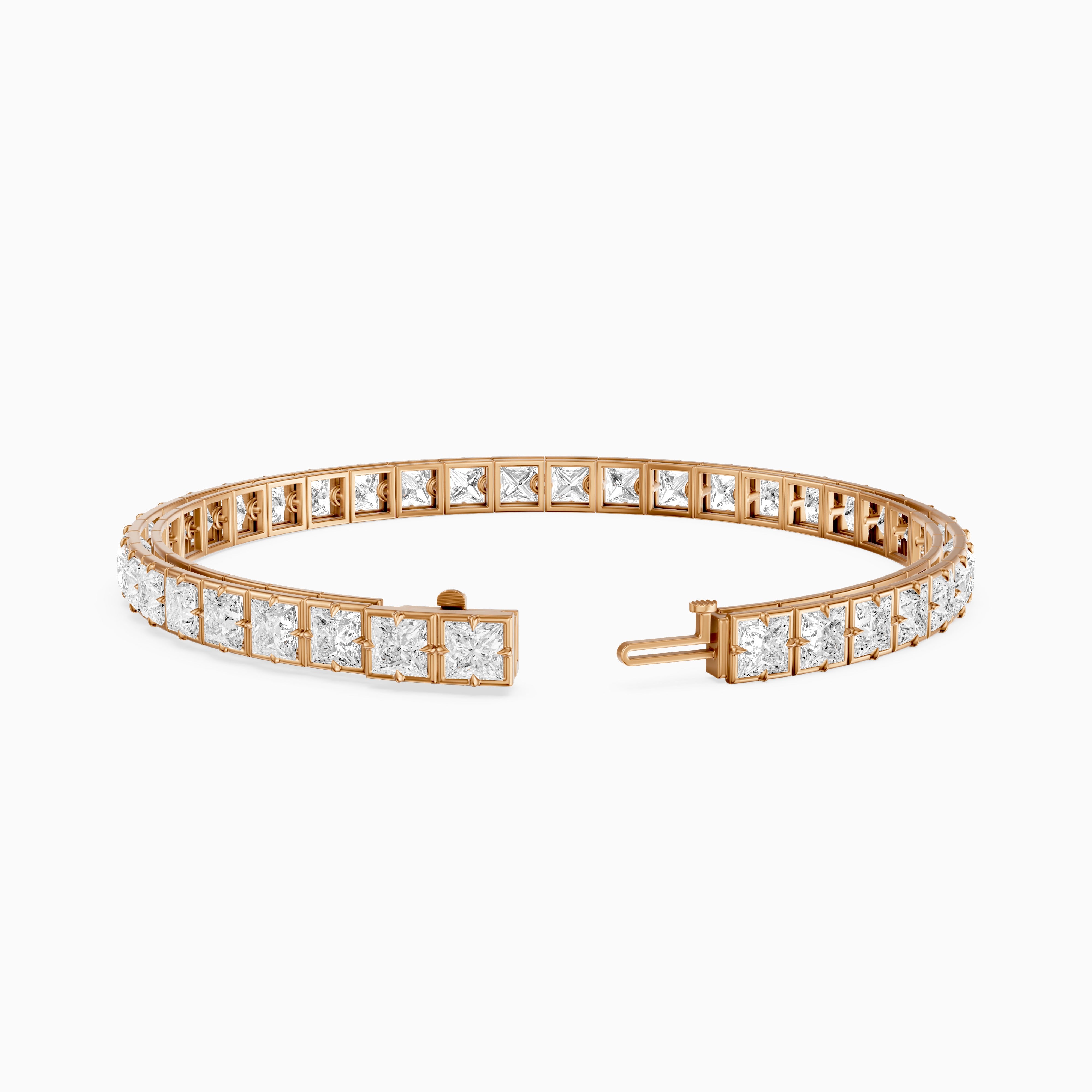 Nichele Princess Cut Lab Grown Diamond Bezel with Prong Tennis Bracelet
