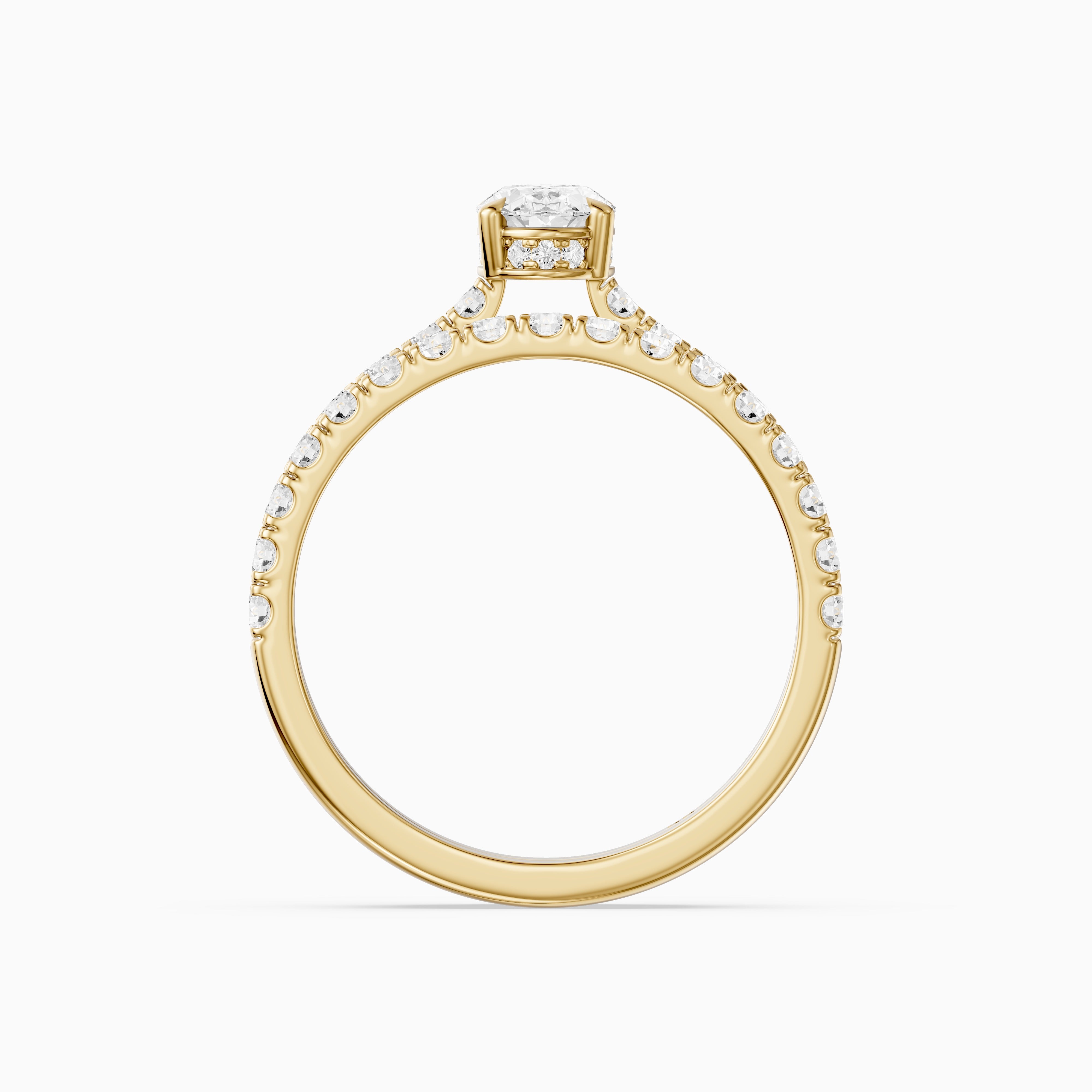 Zella Oval Cut Lab Grown Diamond Hidden Halo Pave Bridal Set