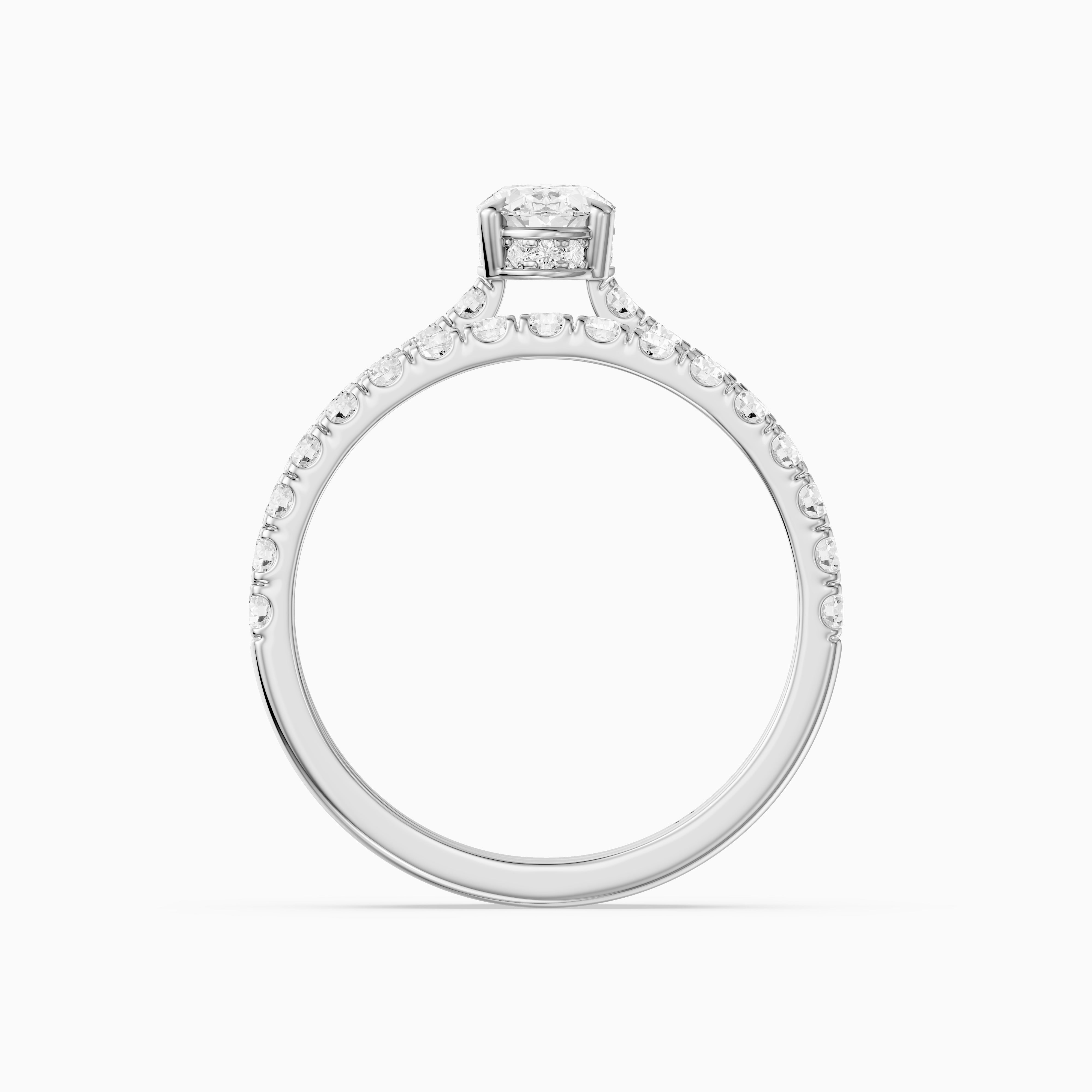 Zella Oval Cut Lab Grown Diamond Hidden Halo Pave Bridal Set