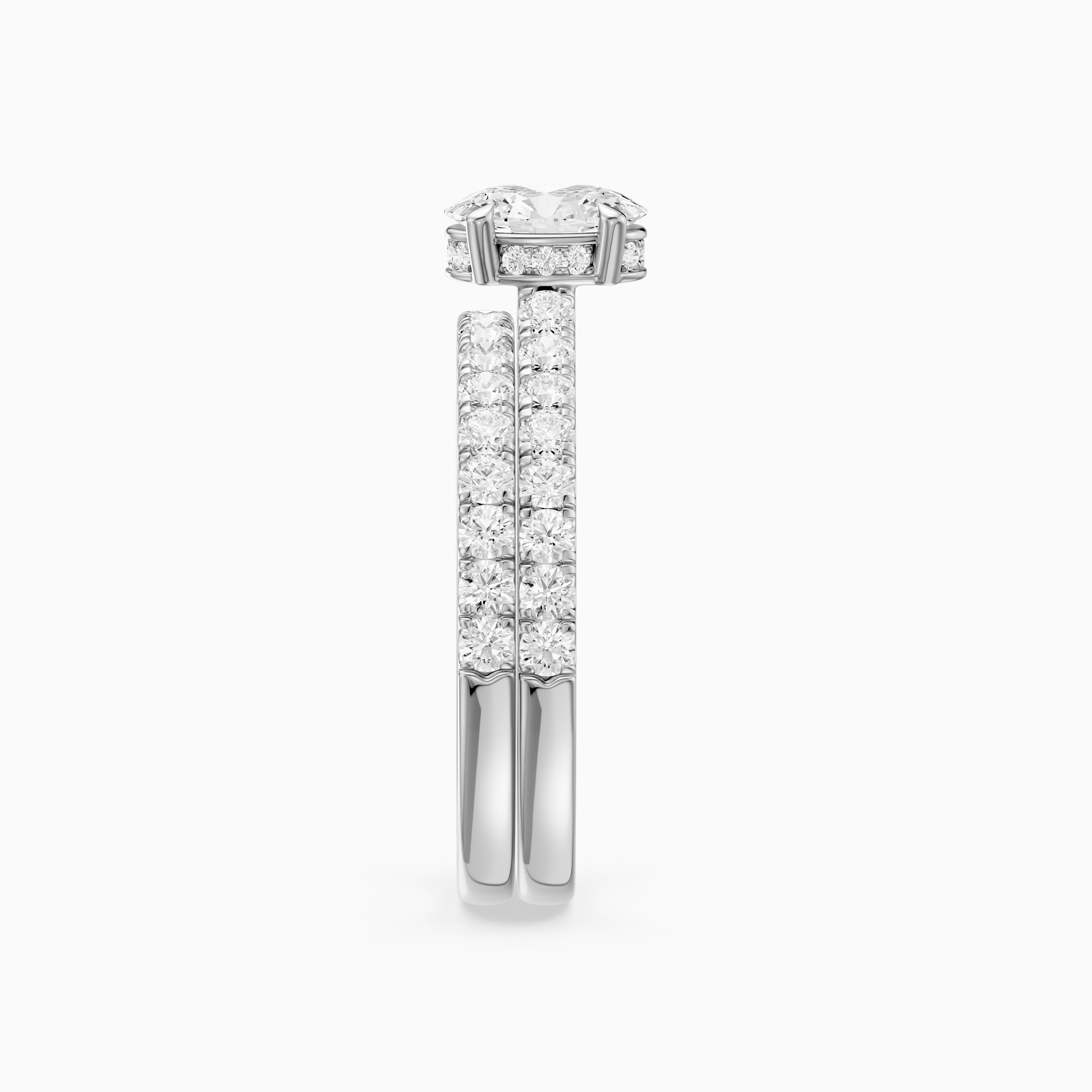 Zella Oval Cut Lab Grown Diamond Hidden Halo Pave Bridal Set