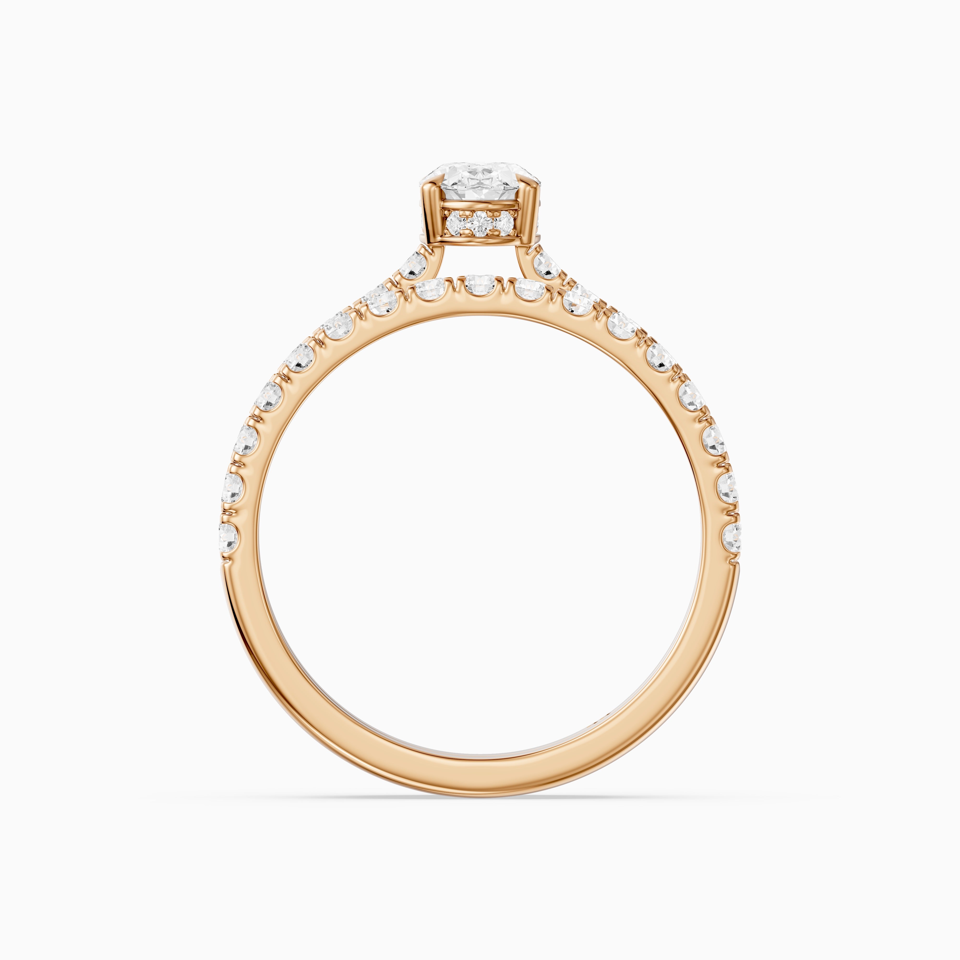 Zella Oval Cut Lab Grown Diamond Hidden Halo Pave Bridal Set