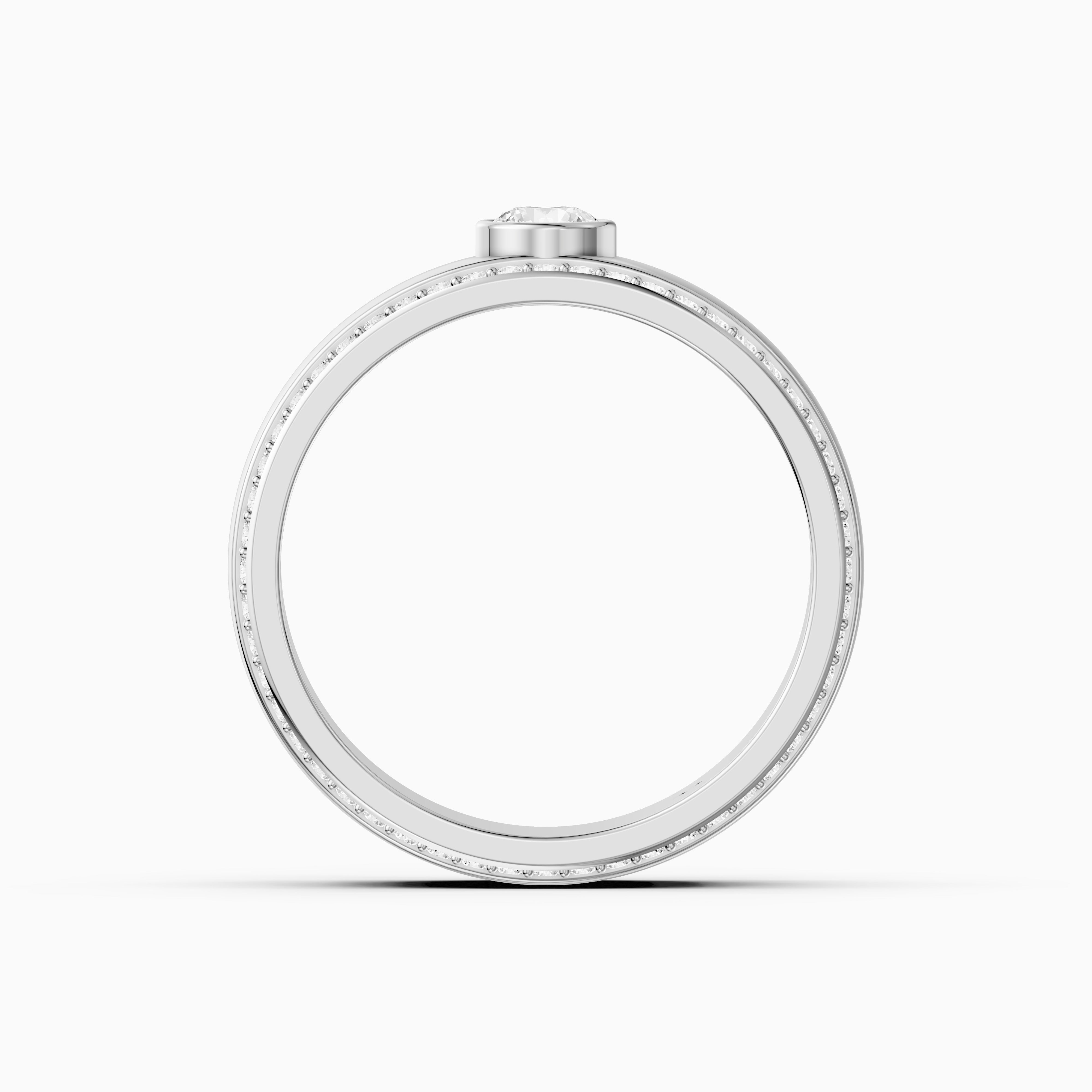 Consuelo Round Cut Lab Diamond Bezel Set Pavé Cigar Band