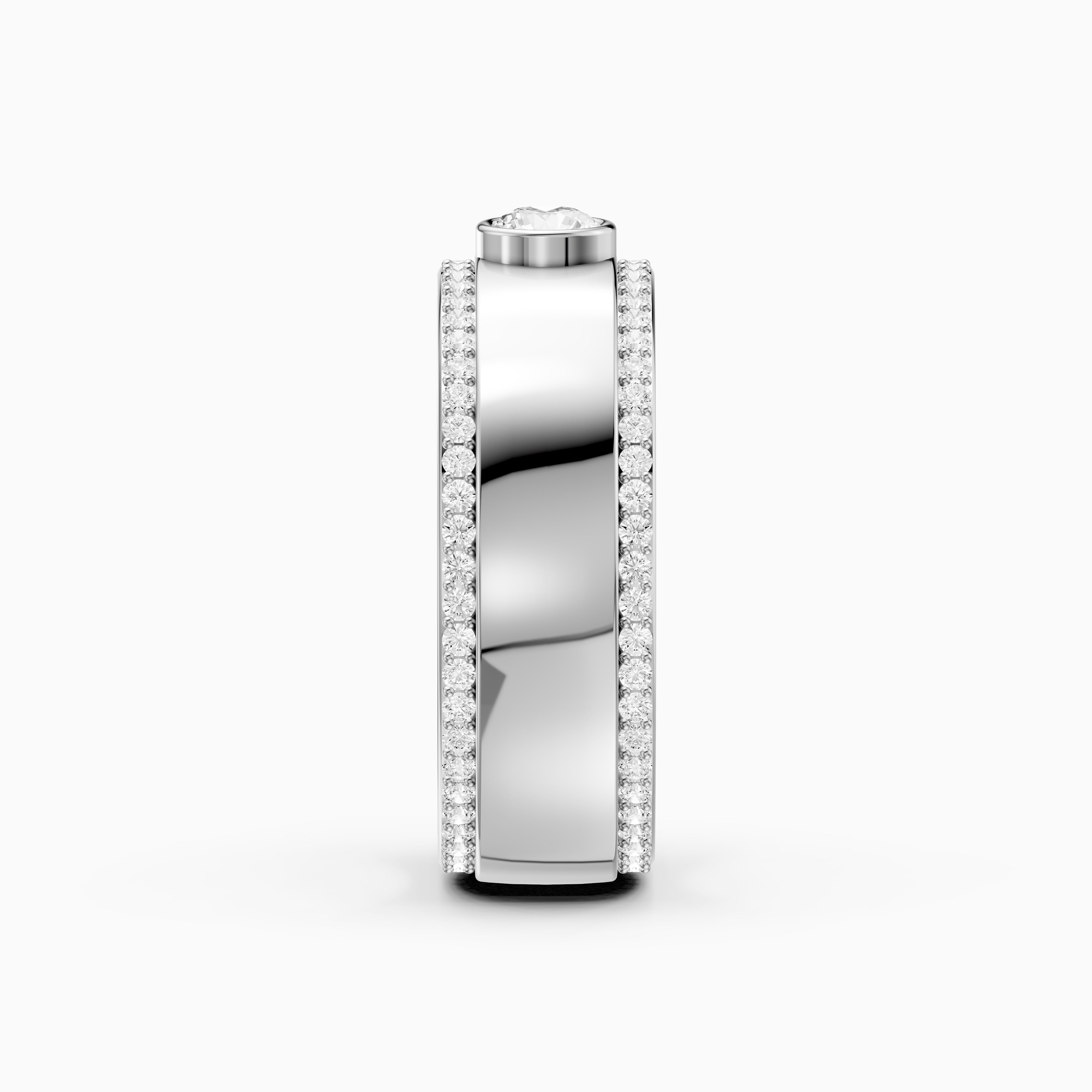Consuelo Round Cut Lab Diamond Bezel Set Pavé Cigar Band