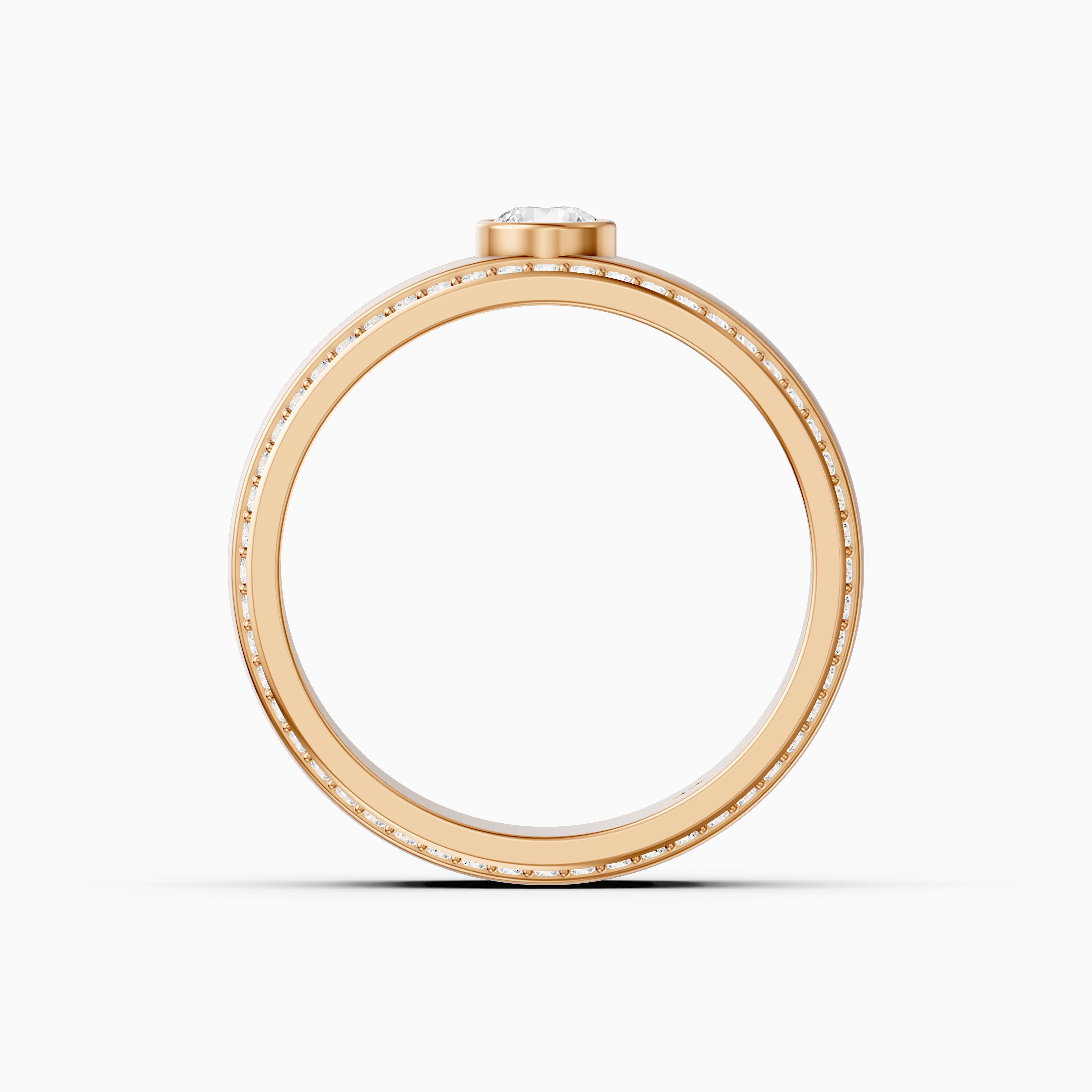 Consuelo Round Cut Lab Diamond Bezel Set Pavé Cigar Band