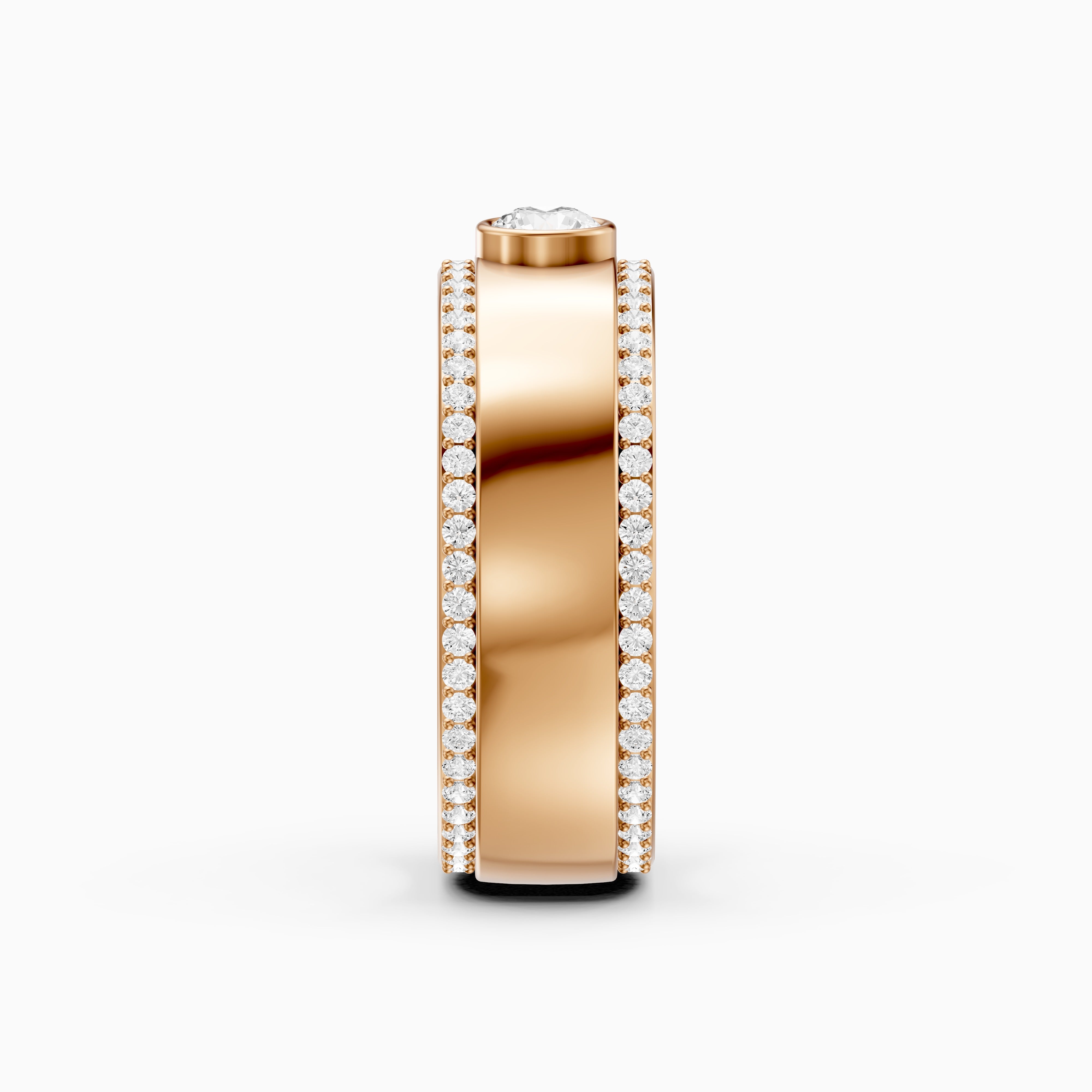 Consuelo Round Cut Lab Diamond Bezel Set Pavé Cigar Band