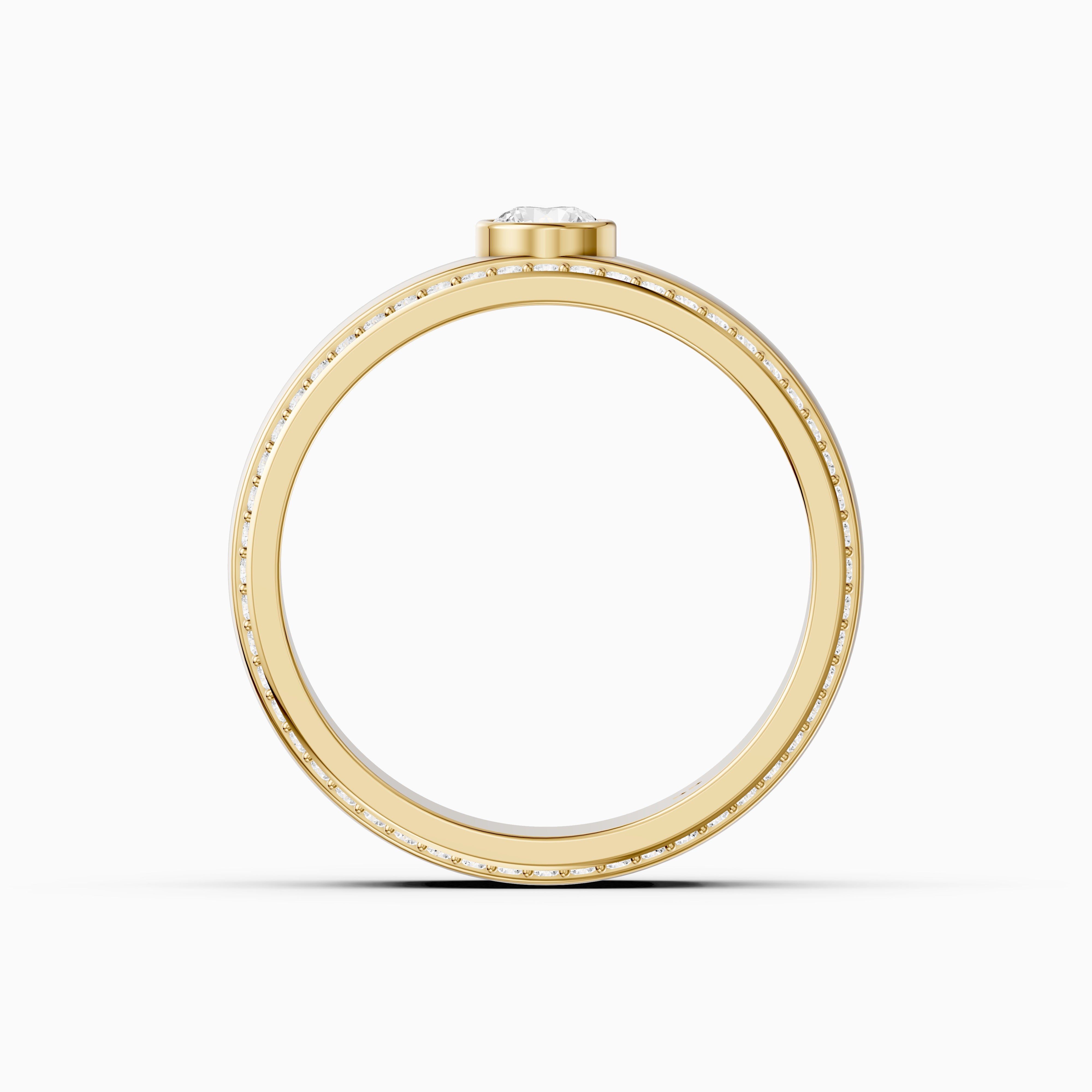 Consuelo Round Cut Lab Diamond Bezel Set Pavé Cigar Band