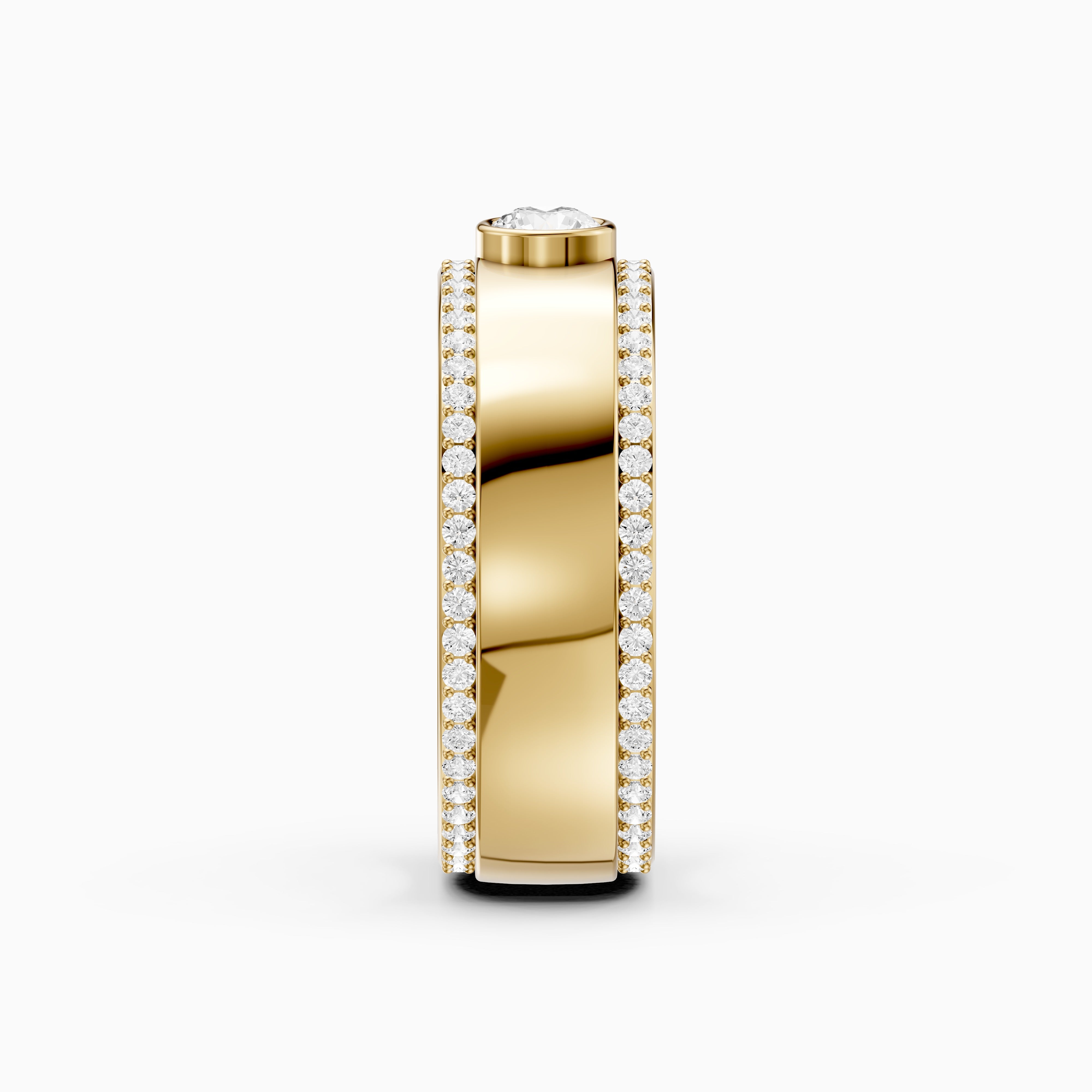 Consuelo Round Cut Lab Diamond Bezel Set Pavé Cigar Band