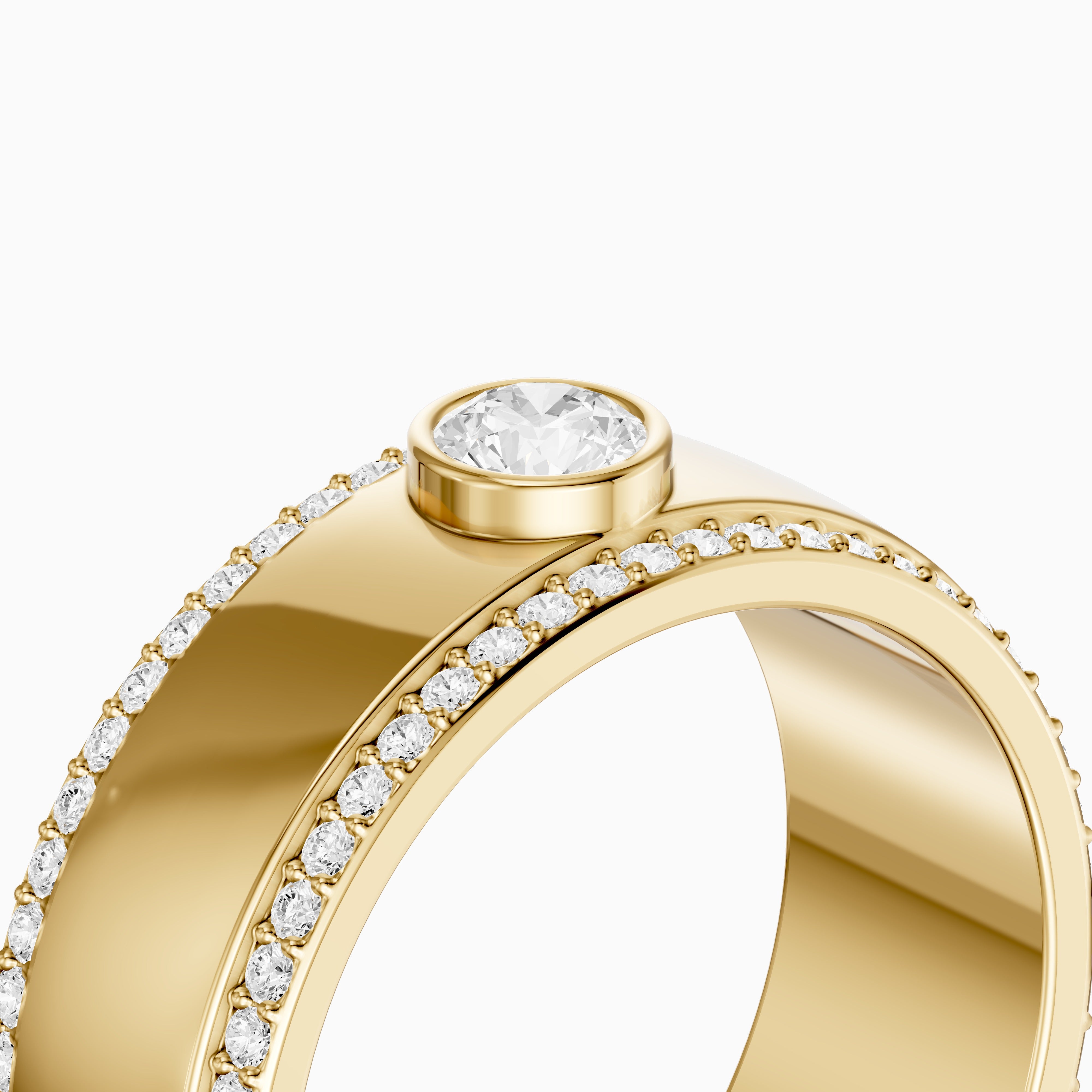 Consuelo Round Cut Lab Diamond Bezel Set Pavé Cigar Band