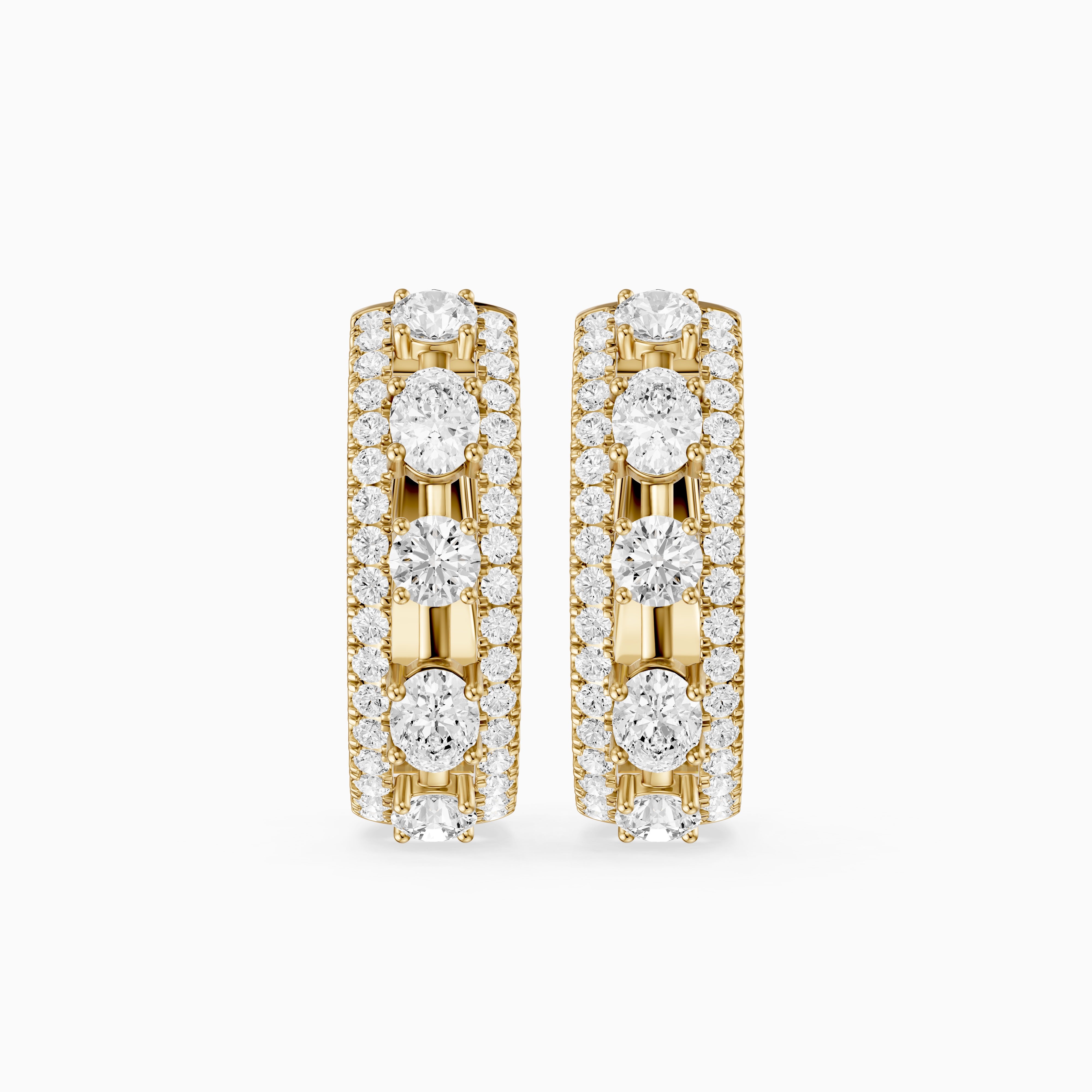 Gloria Round and Oval Cut Lab Grown Diamond Hoop Earrings