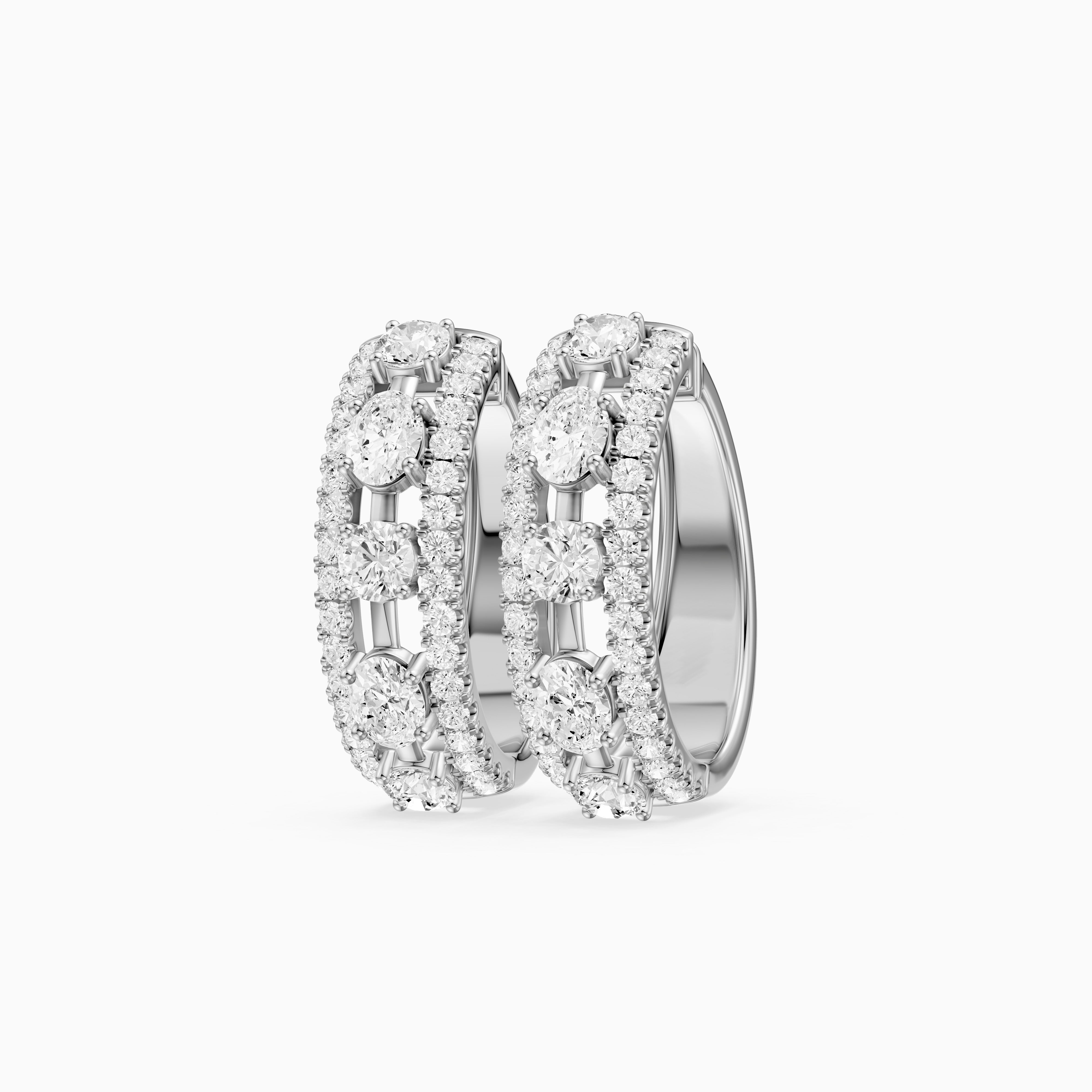 Gloria Round and Oval Cut Lab Grown Diamond Hoop Earrings