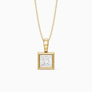 Marilyn Princess Cut Bezel Lab Grown Diamond Solitaire Pendant