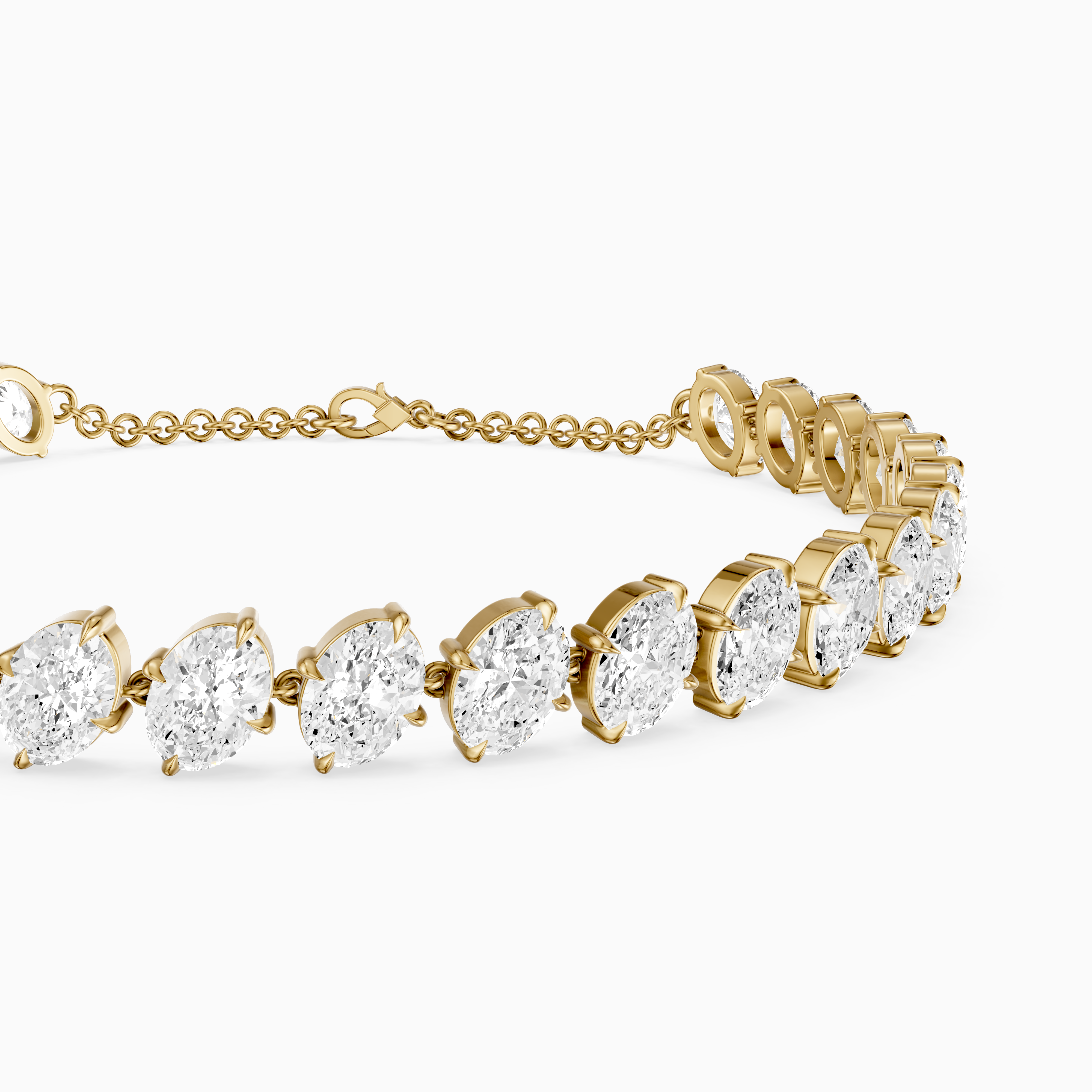 Kaylin Oval Lab Grown Diamond Four Prong Tennis Bracelet