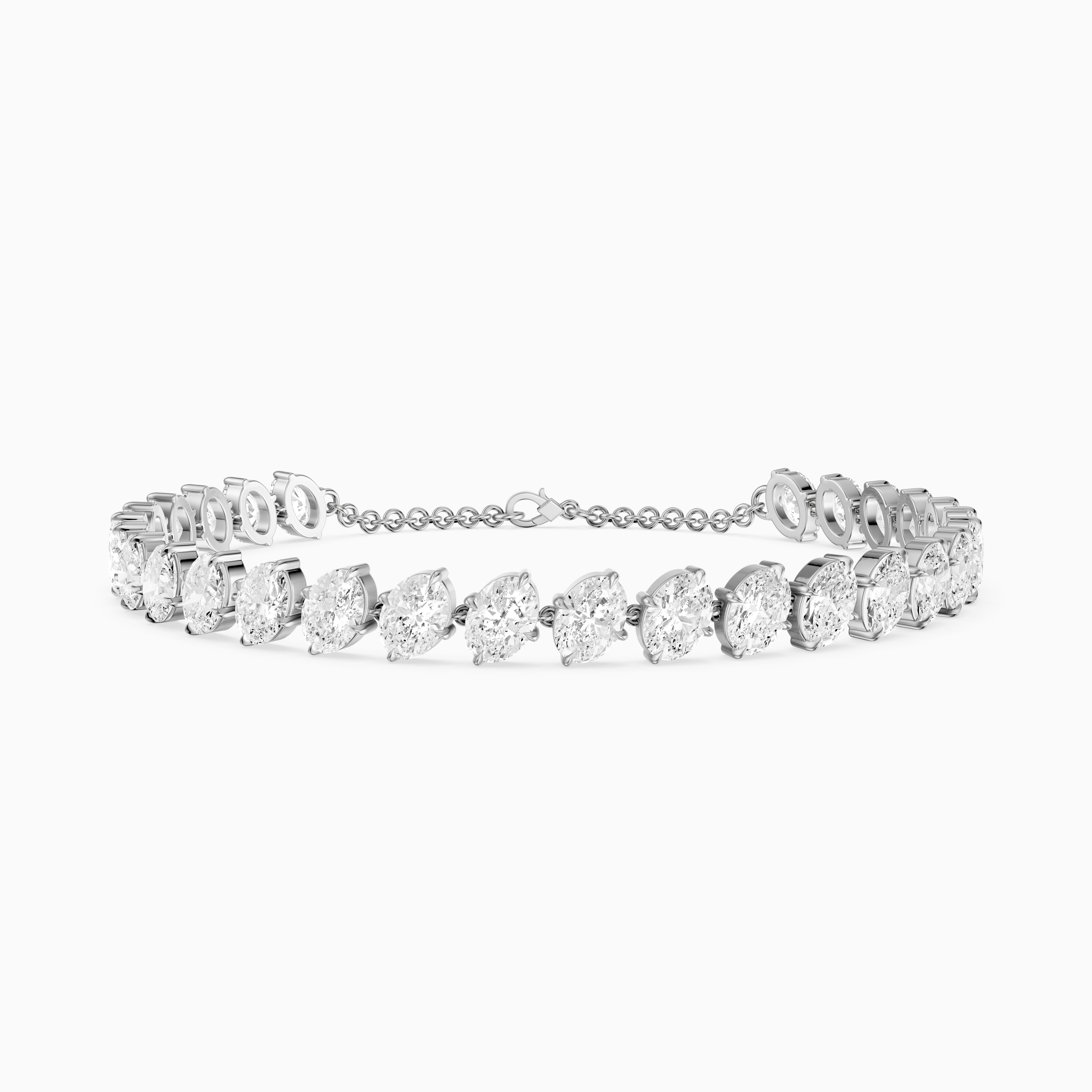 Kaylin Oval Lab Grown Diamond Four Prong Tennis Bracelet