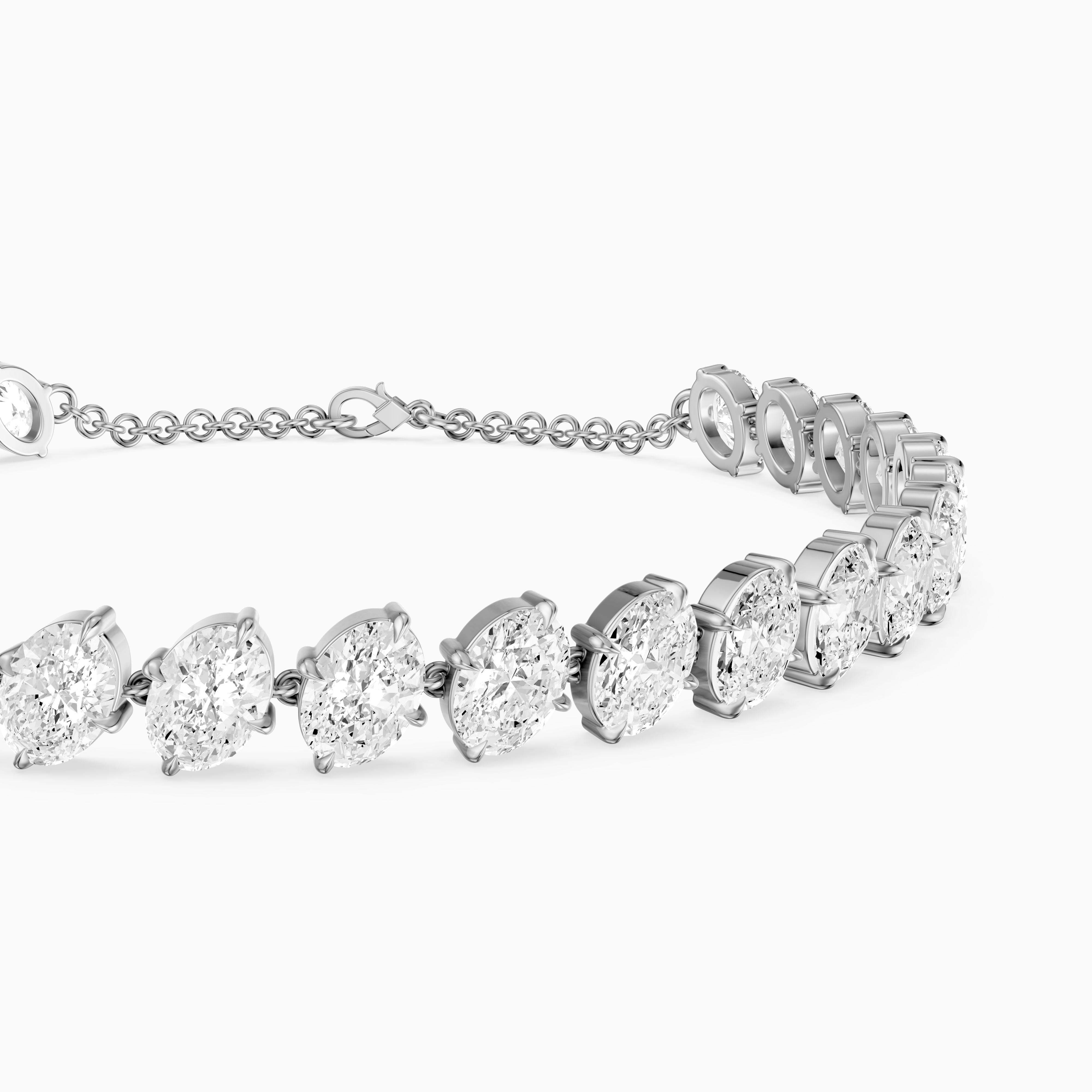 Kaylin Oval Lab Grown Diamond Four Prong Tennis Bracelet